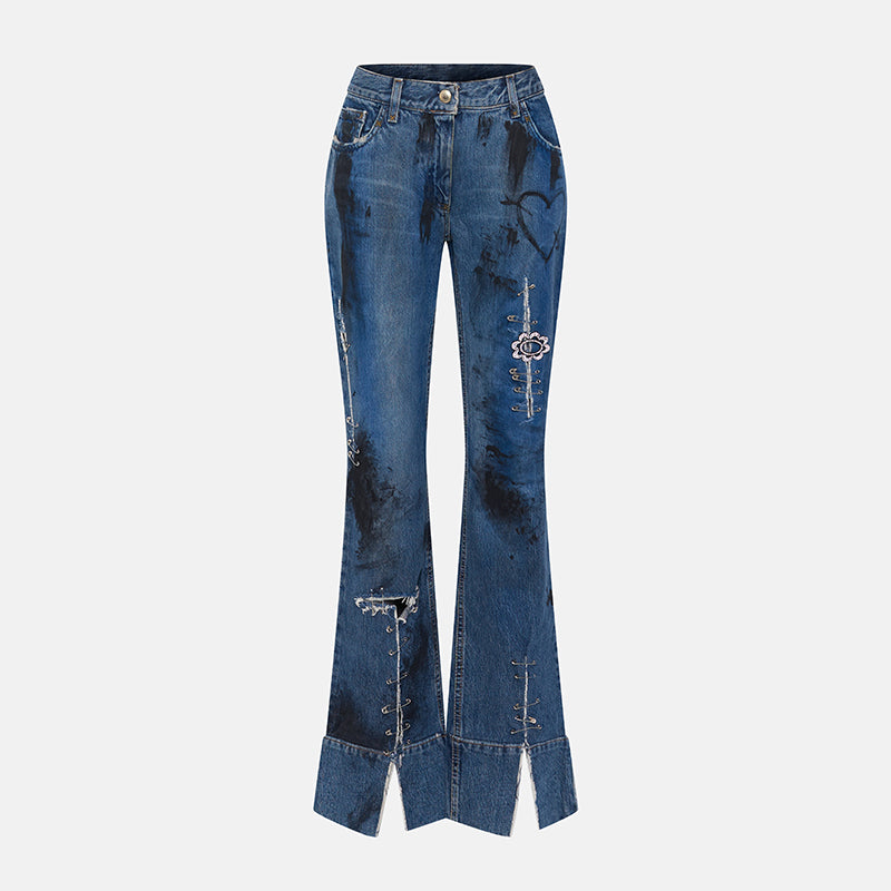 Preowned Dolce & Gabbana 2001 Safety Pin Jeans