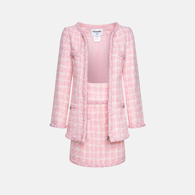 Preowned Chanel Fall 2014 Tweed Skirt and Jacket Ensemble, Supermarket Runway Collection