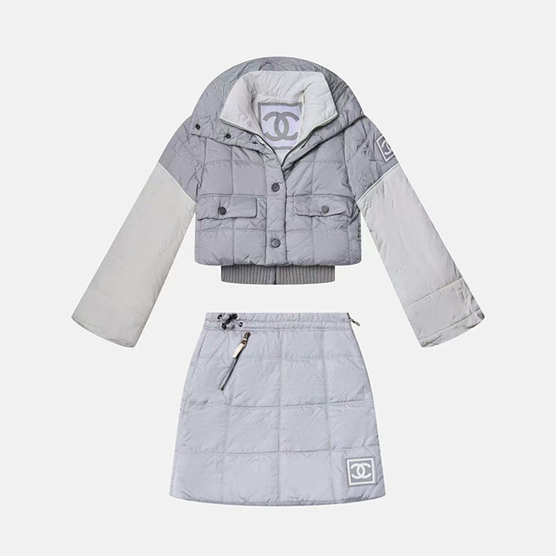Vintage Chanel Fall 2000 Cropped Sport Jacket and Skirt Set
