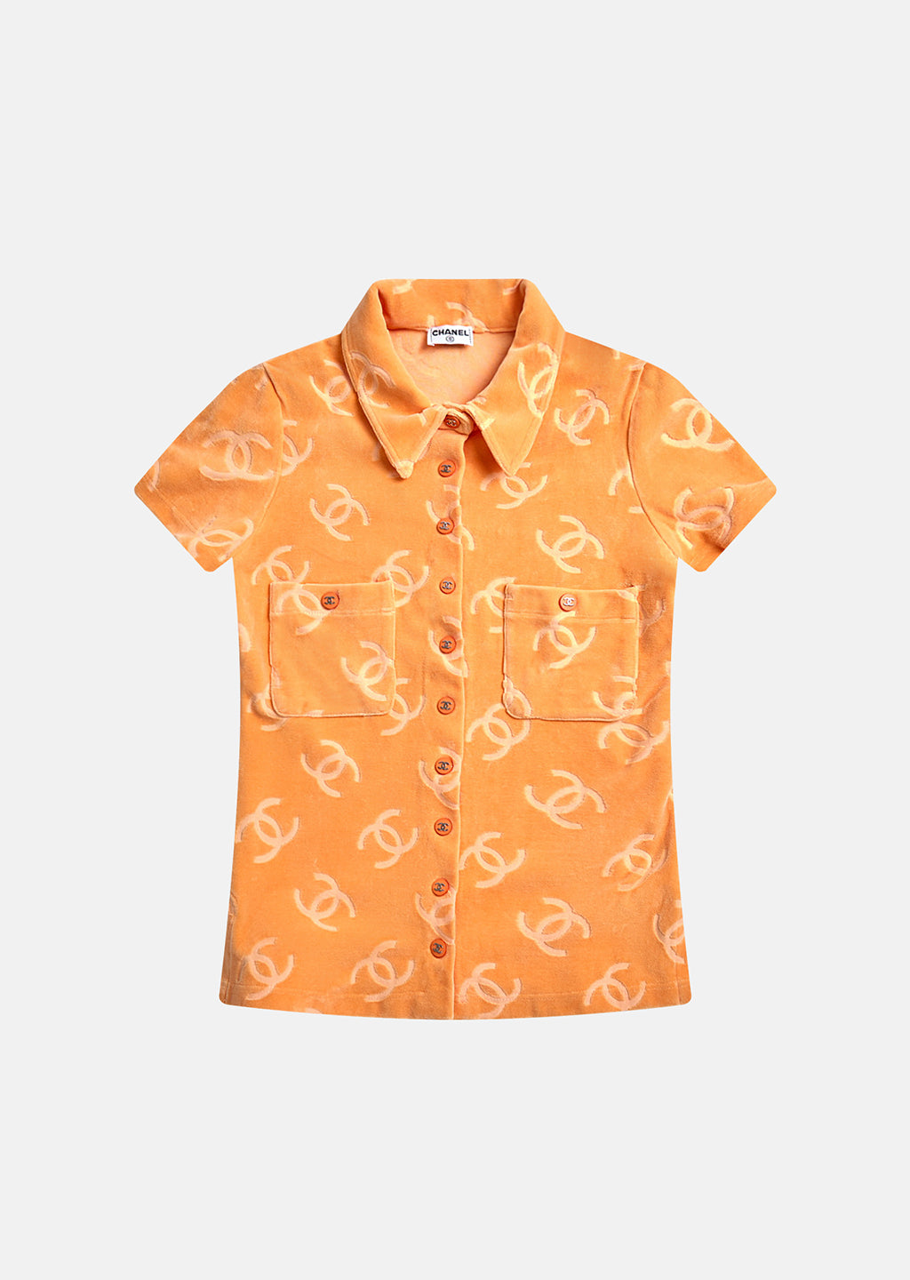 Preowned Chanel 1996 Orange Terry Cloth Shirt