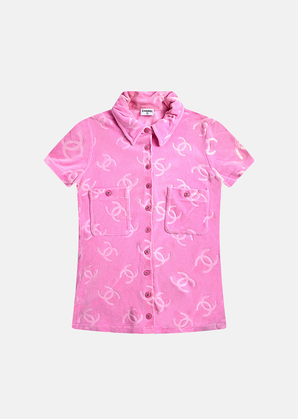 Preowned Chanel 1996 Pink Terry Cloth Shirt