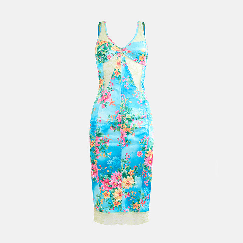 Vintage Dolce & Gabbana Spring 2000 Blue Floral Dress – Cafe Society Archive