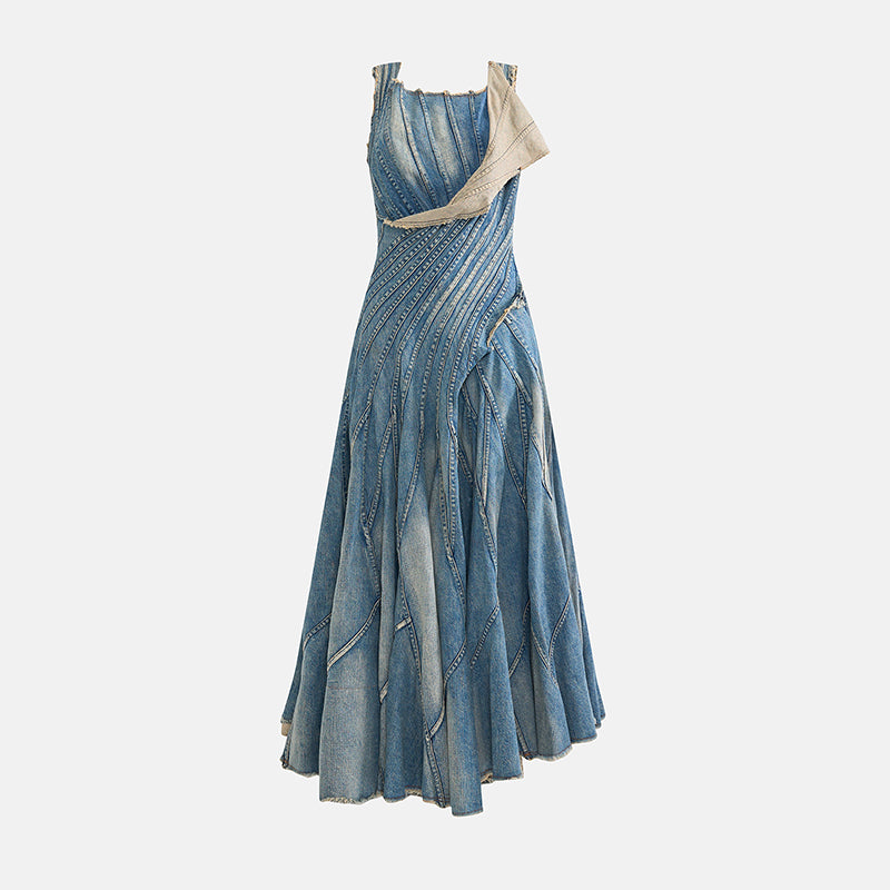 junya watanabe denim dress Preowned Junya Watanabe 2002 Denim Runway Dress