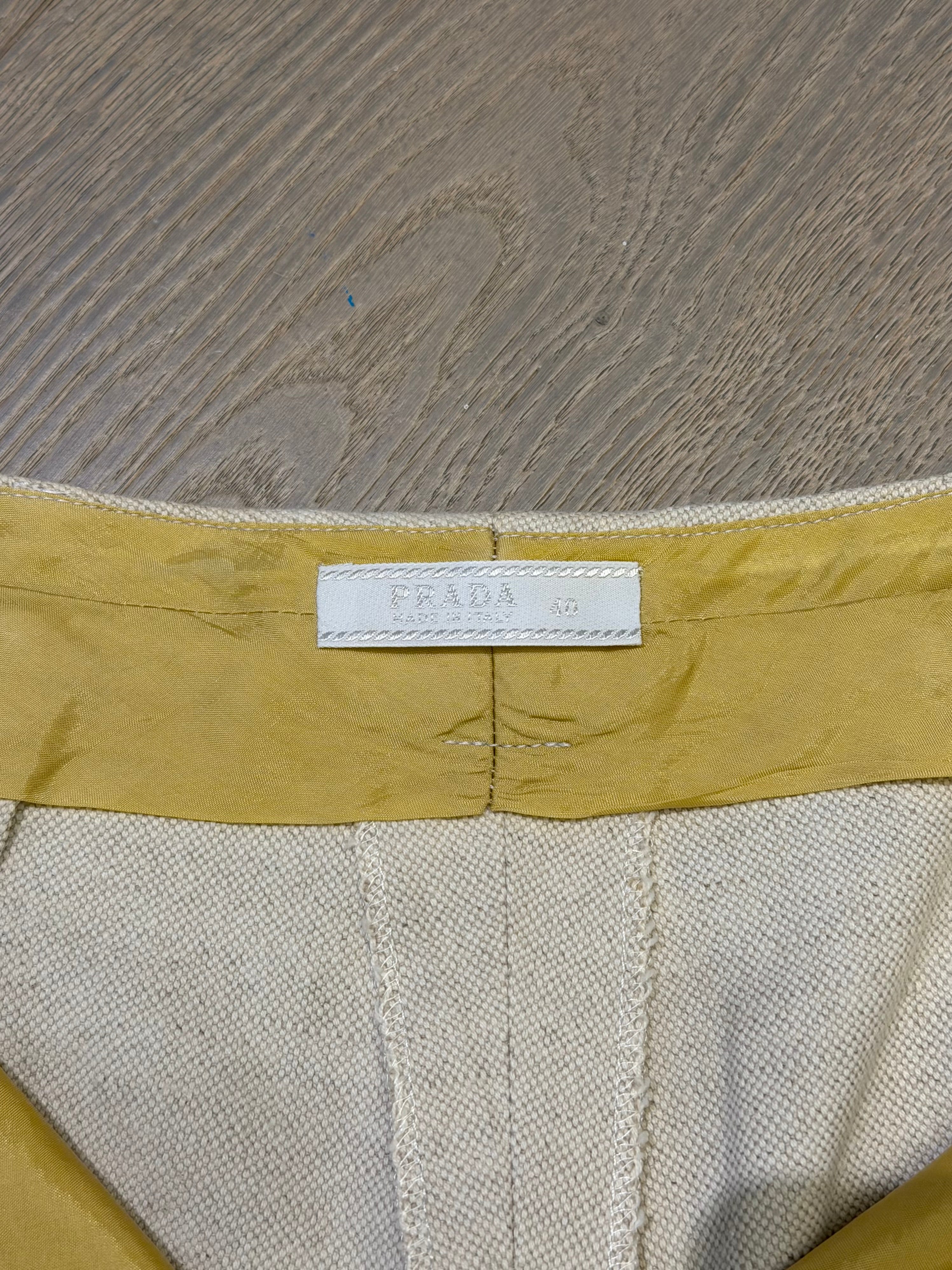 Prada Beige Linen-Cotton Two Piece Set