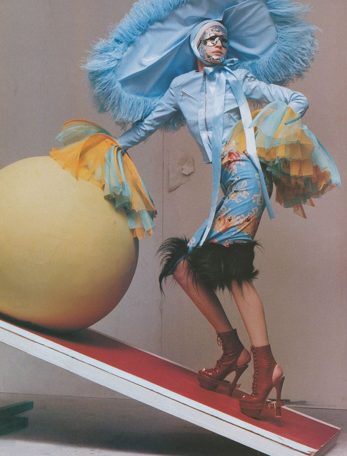 Christian Dior by John Galliano Spring 2001 Blue Silk Floral Two-Piece Set - OUT FOR RENTAL