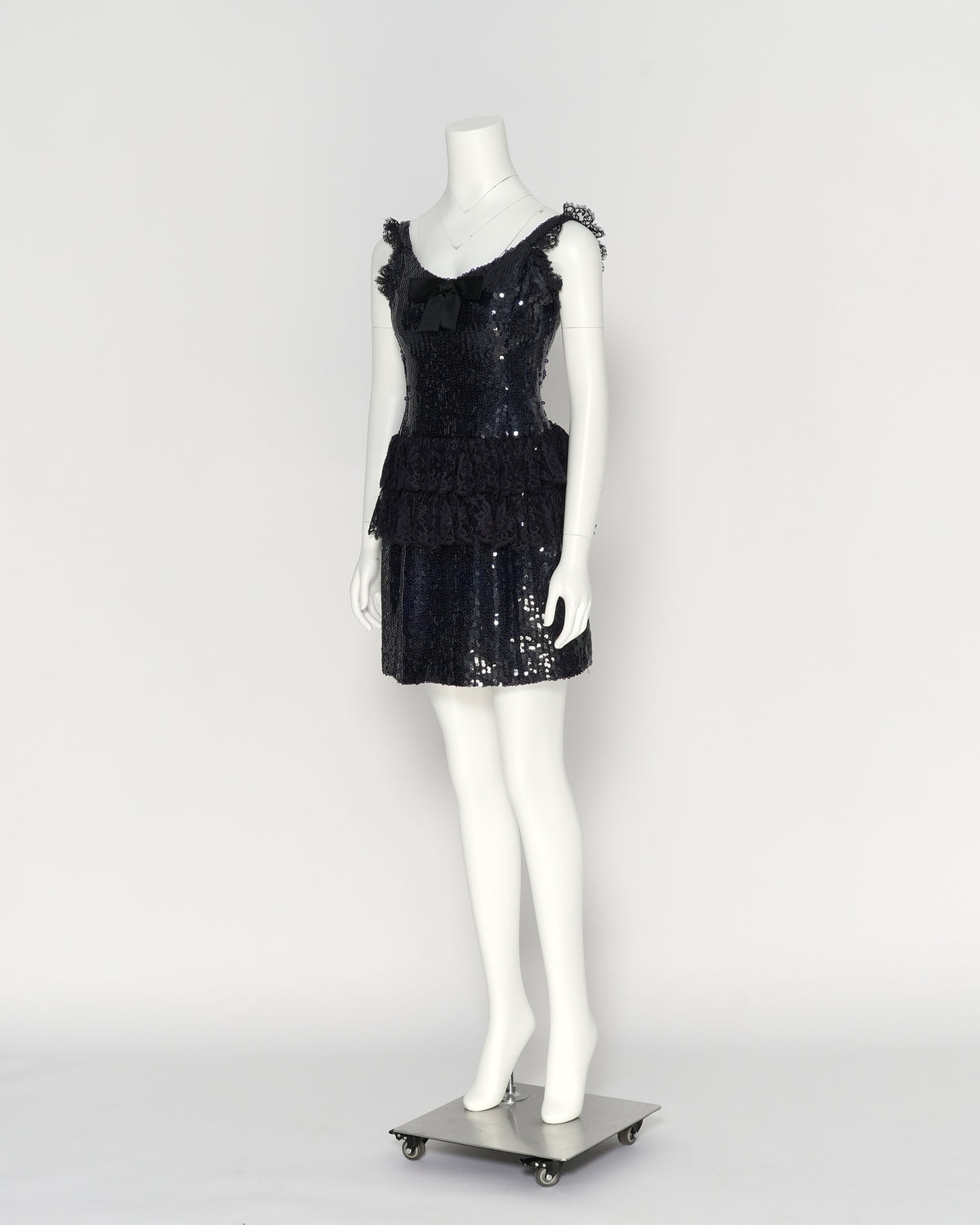 Chanel by Karl Lagerfeld Fall/Winter 1994 Navy Sequin Mini Dress