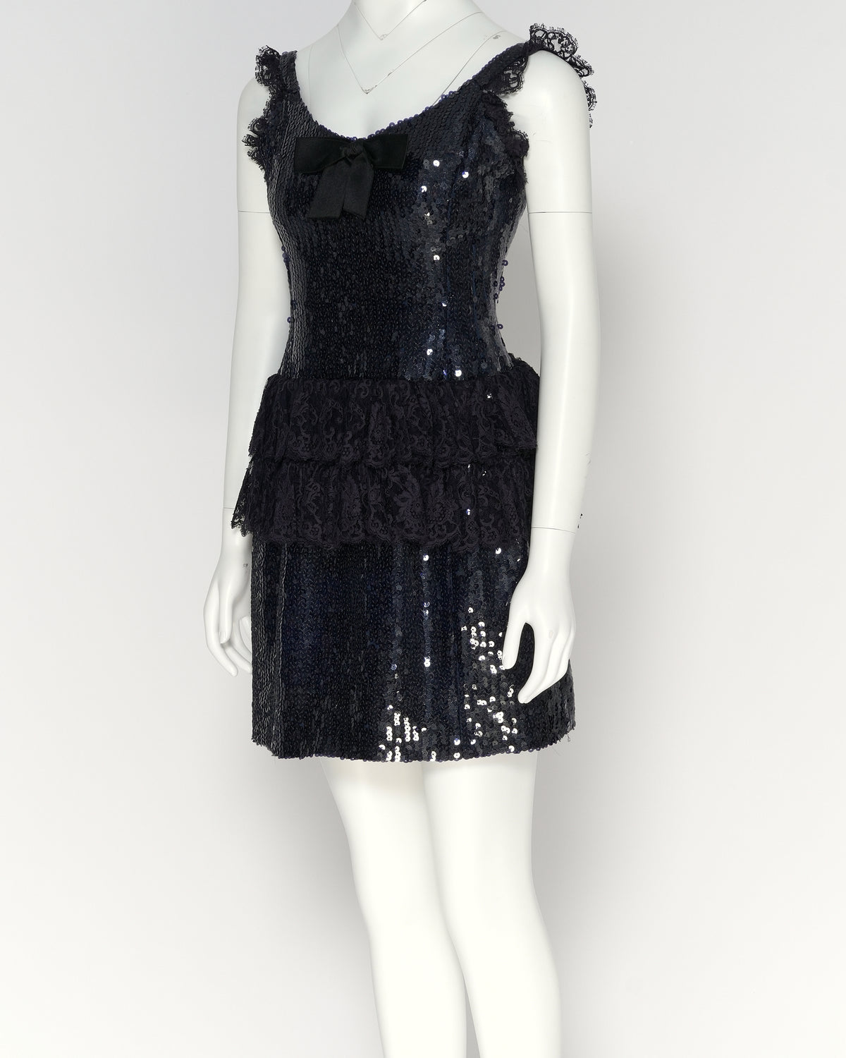 Chanel by Karl Lagerfeld Fall/Winter 1994 Navy Sequin Mini Dress