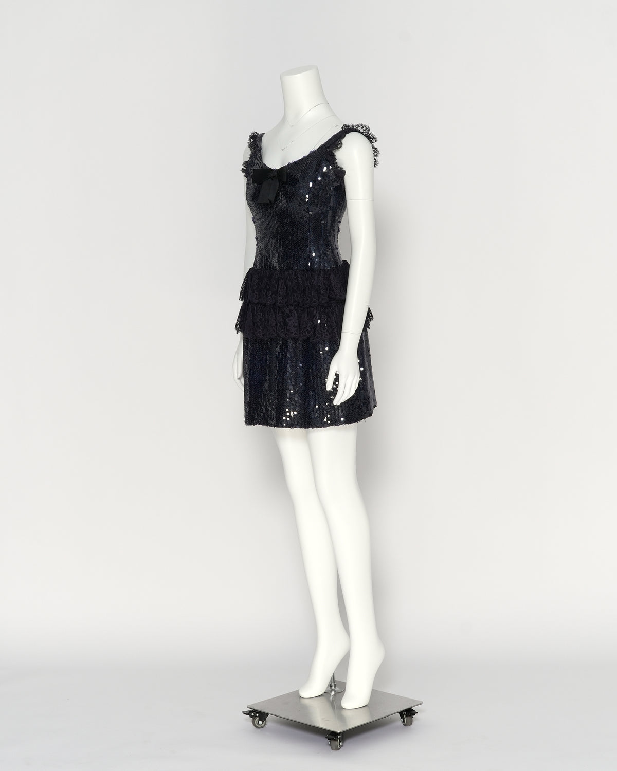 Chanel by Karl Lagerfeld Fall/Winter 1994 Navy Sequin Mini Dress