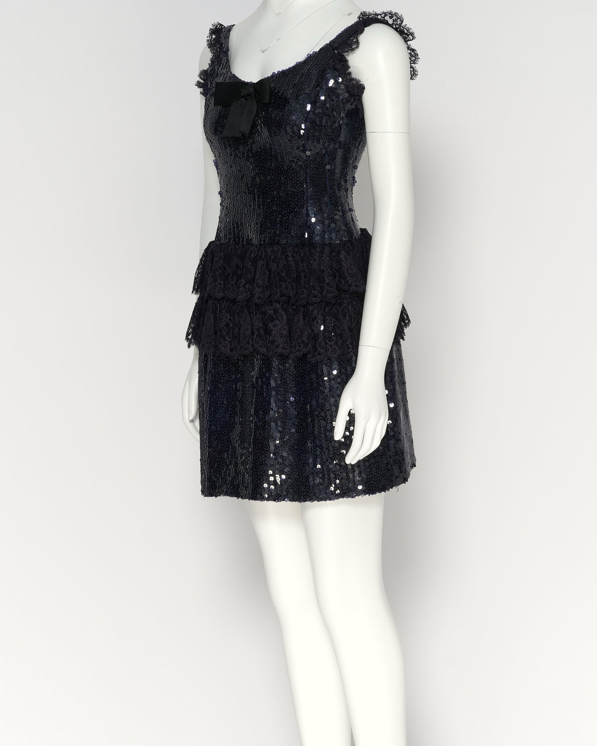 Chanel by Karl Lagerfeld Fall/Winter 1994 Navy Sequin Mini Dress