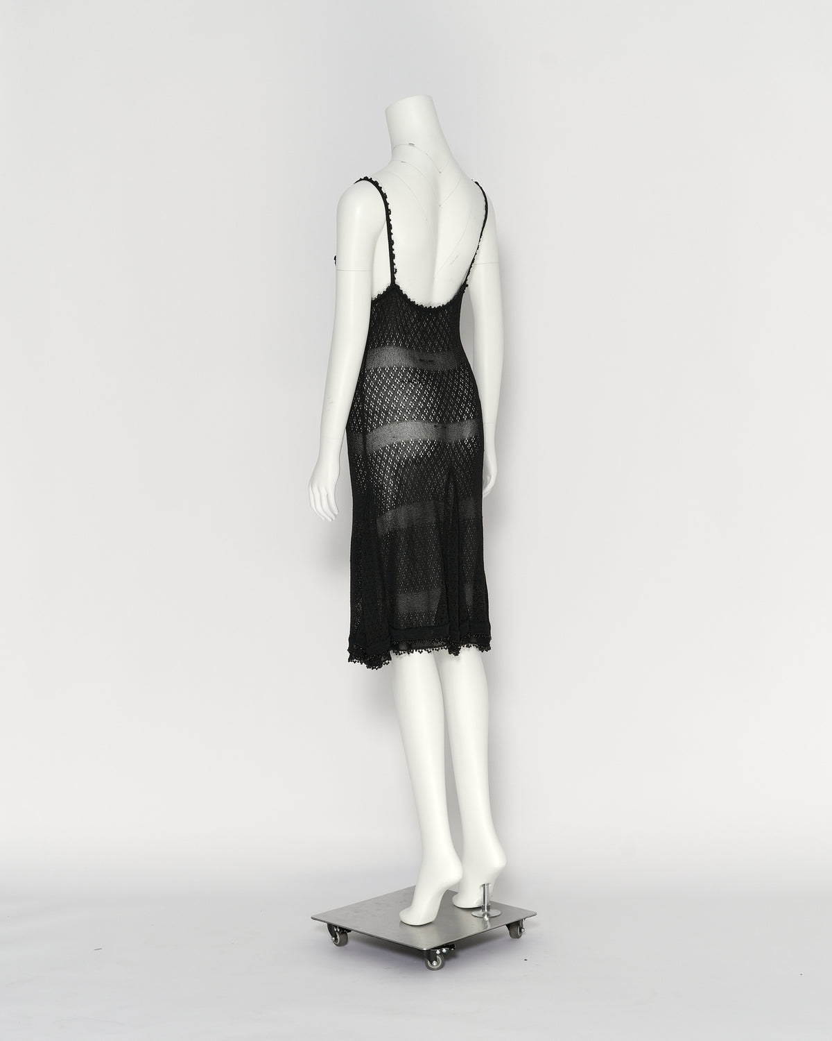 Chanel Spring/Summer 1995 Black Crochet Slip Dress
