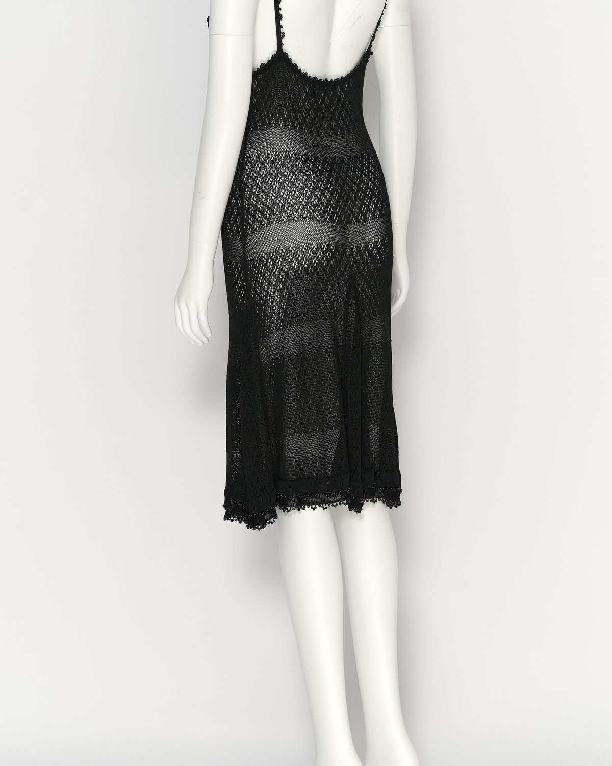 Chanel Spring/Summer 1995 Black Crochet Slip Dress