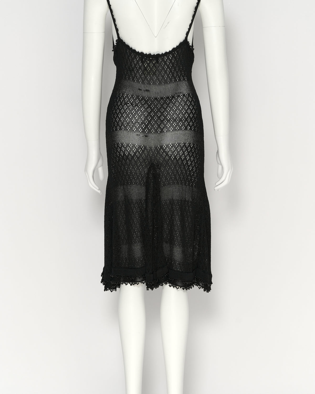 Chanel Spring/Summer 1995 Black Crochet Slip Dress