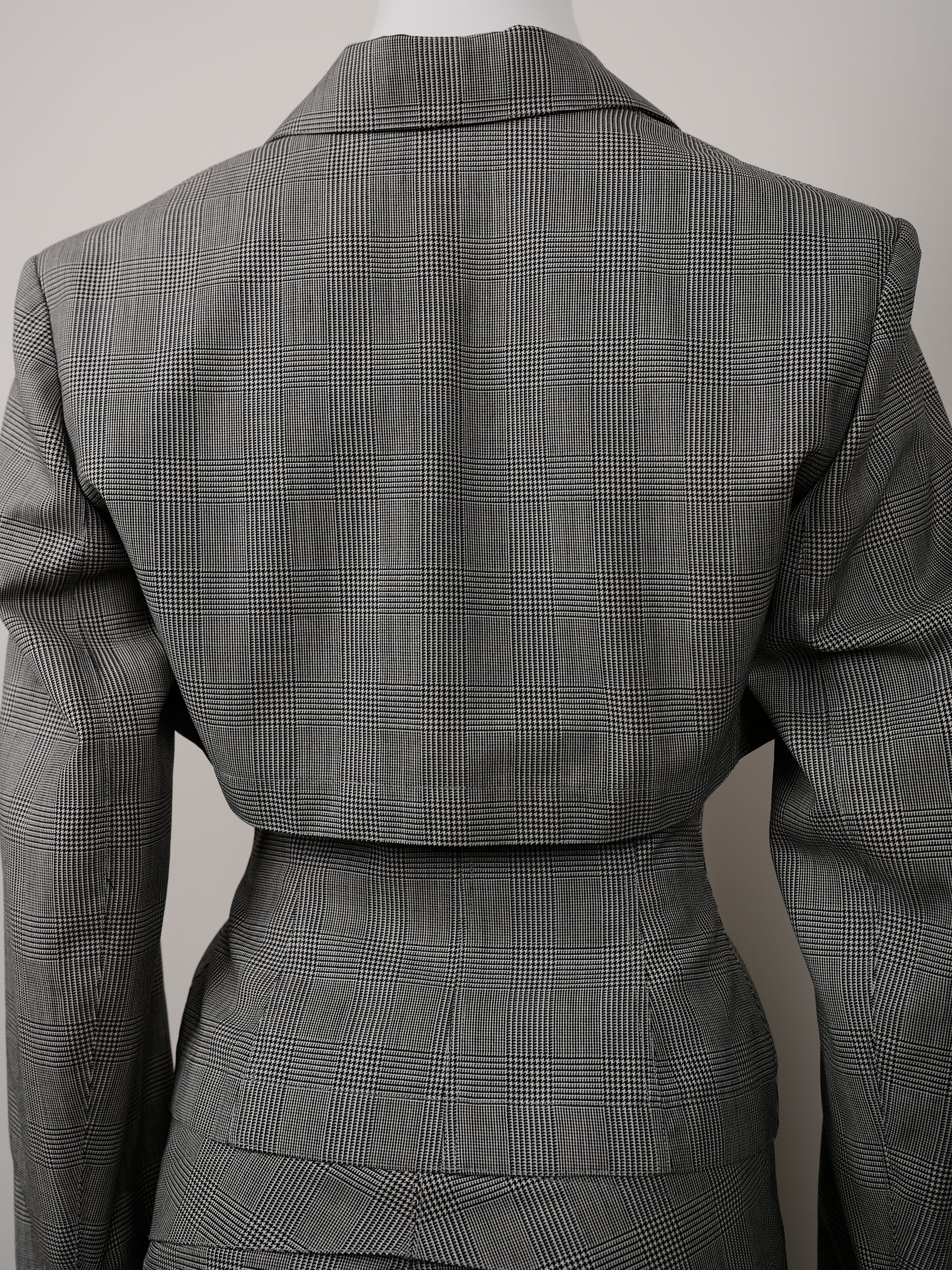 Alaïa Fall/Winter 1988 Micro Houndstooth Suit with Pleated Skirt