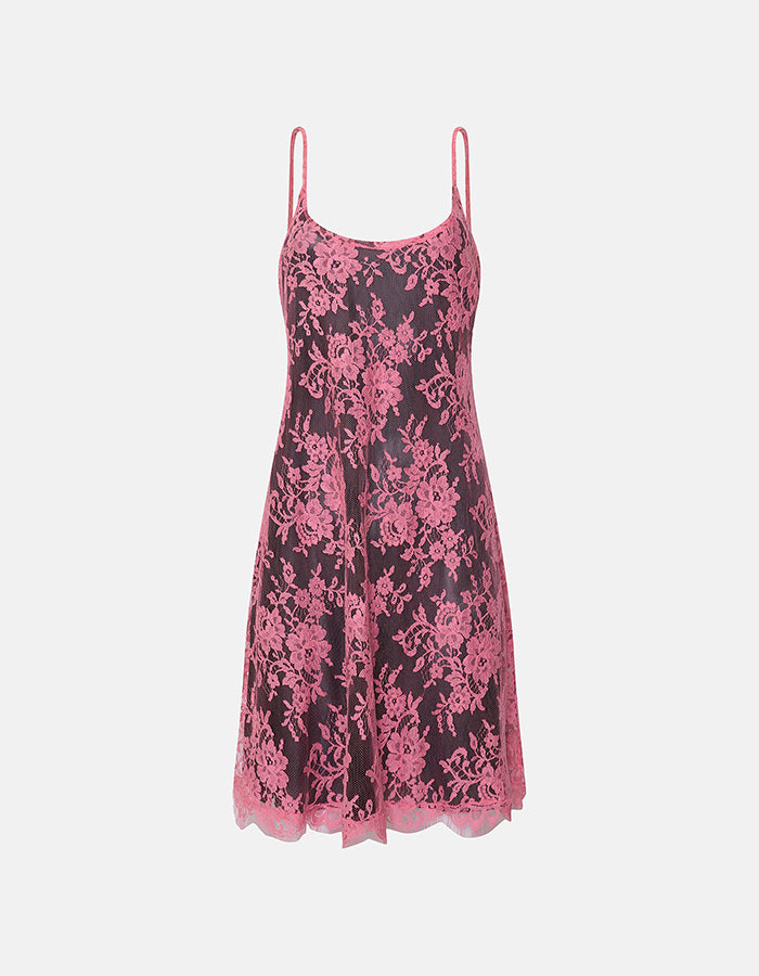 Vintage Blumarine 1990s Pink Lace Slip Dress