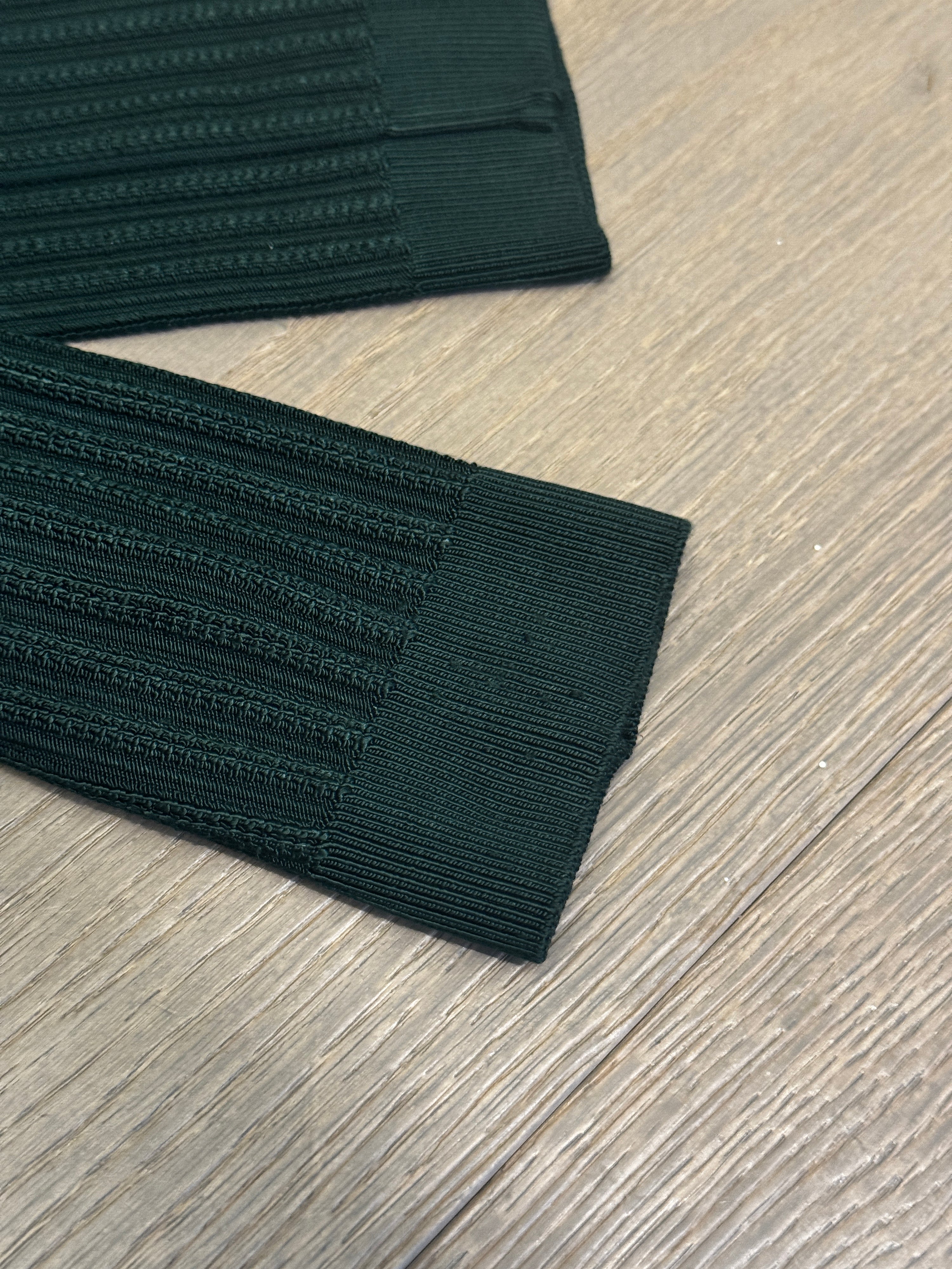 Vintage Alaïa Fall 1990 Forest Green Ribbed Knit Scoop-Neck Dress