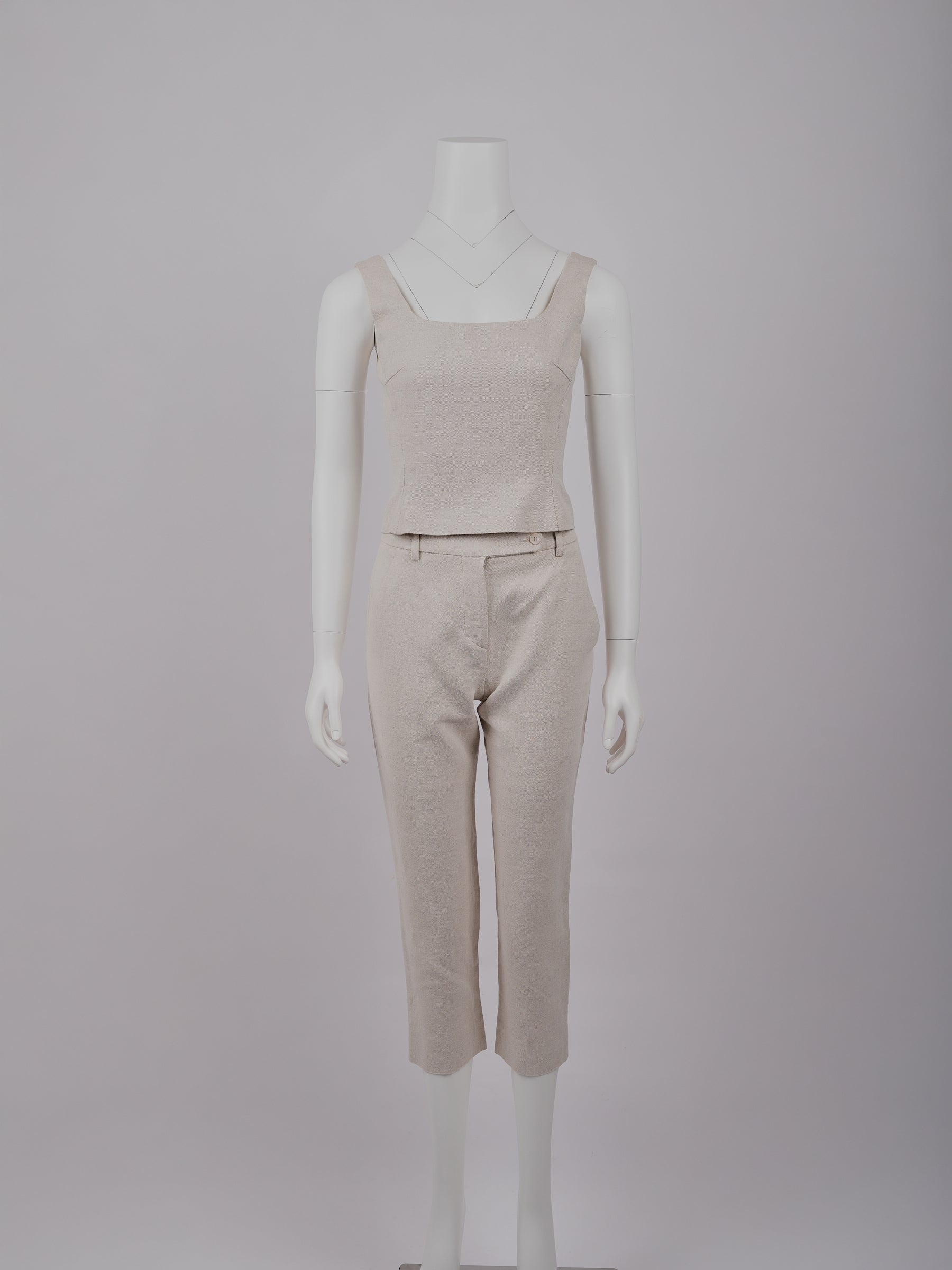 Prada Beige Linen-Cotton Two Piece Set