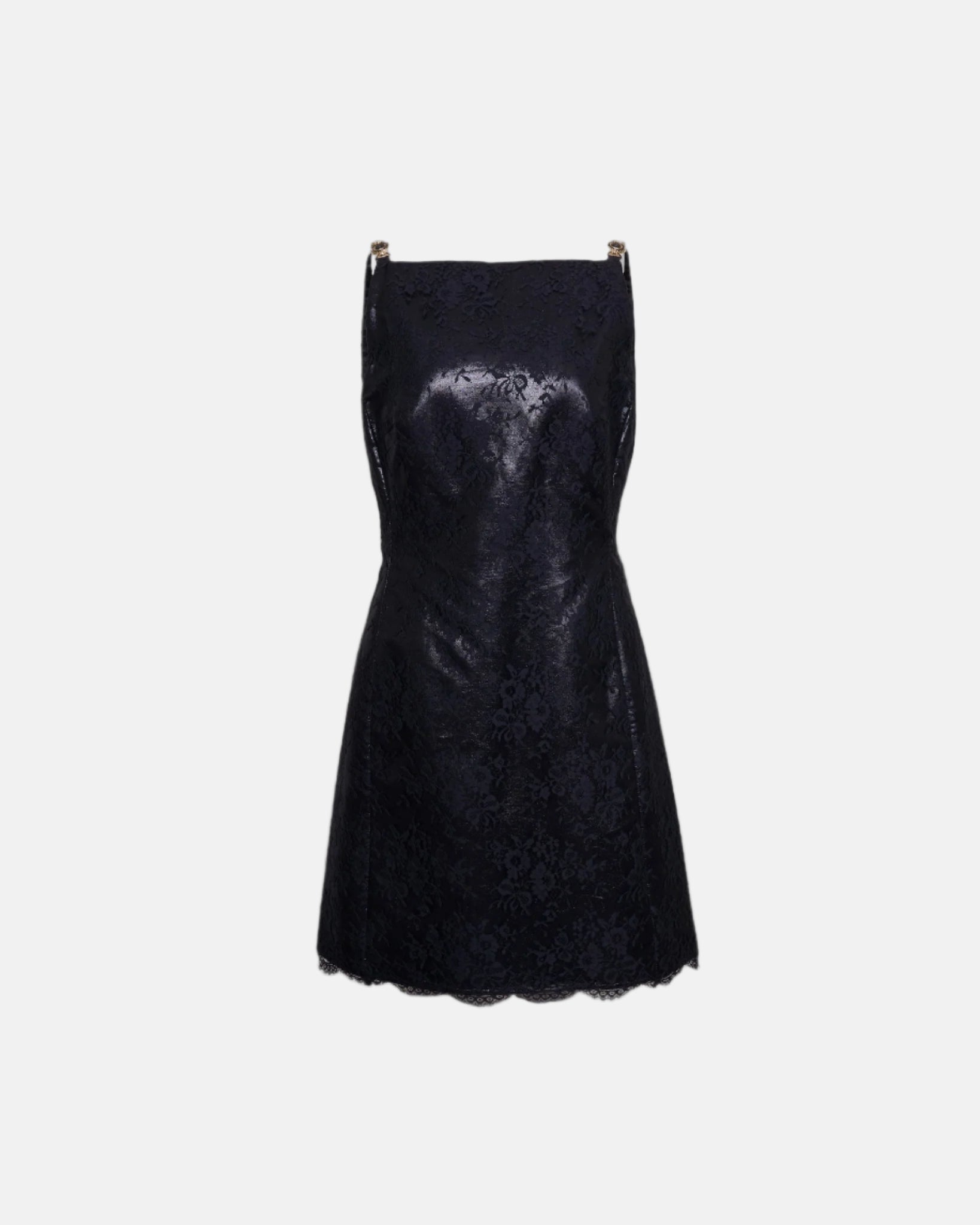 Vintage Gianni Versace Couture 1996 Lace Dress with Medusa Details - Pulled