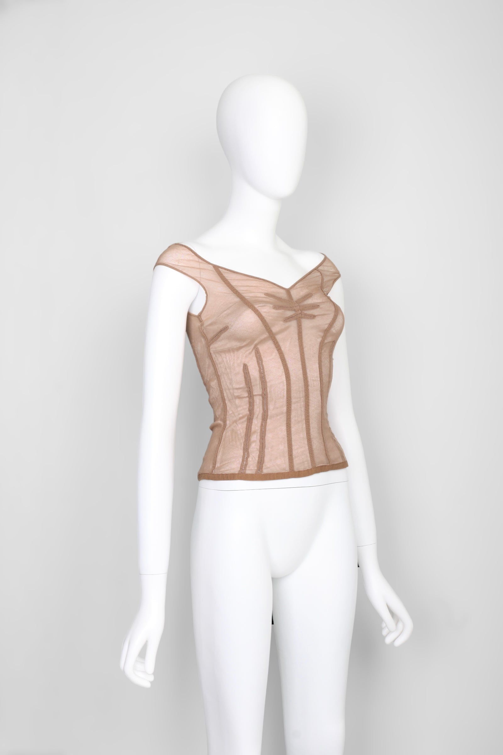 Vintage Dolce & Gabbana Spring 1998 Runway Beige Corset