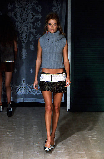 Dolce & Gabbana Fall/Winter 1999 Leopard Sequin Silk Skirtl - Pulled