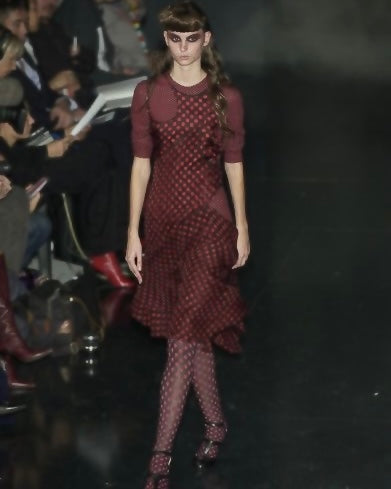 Alexander McQueen Spring 2002 Red Polka‑Dot Chiffon Dress - Pulled