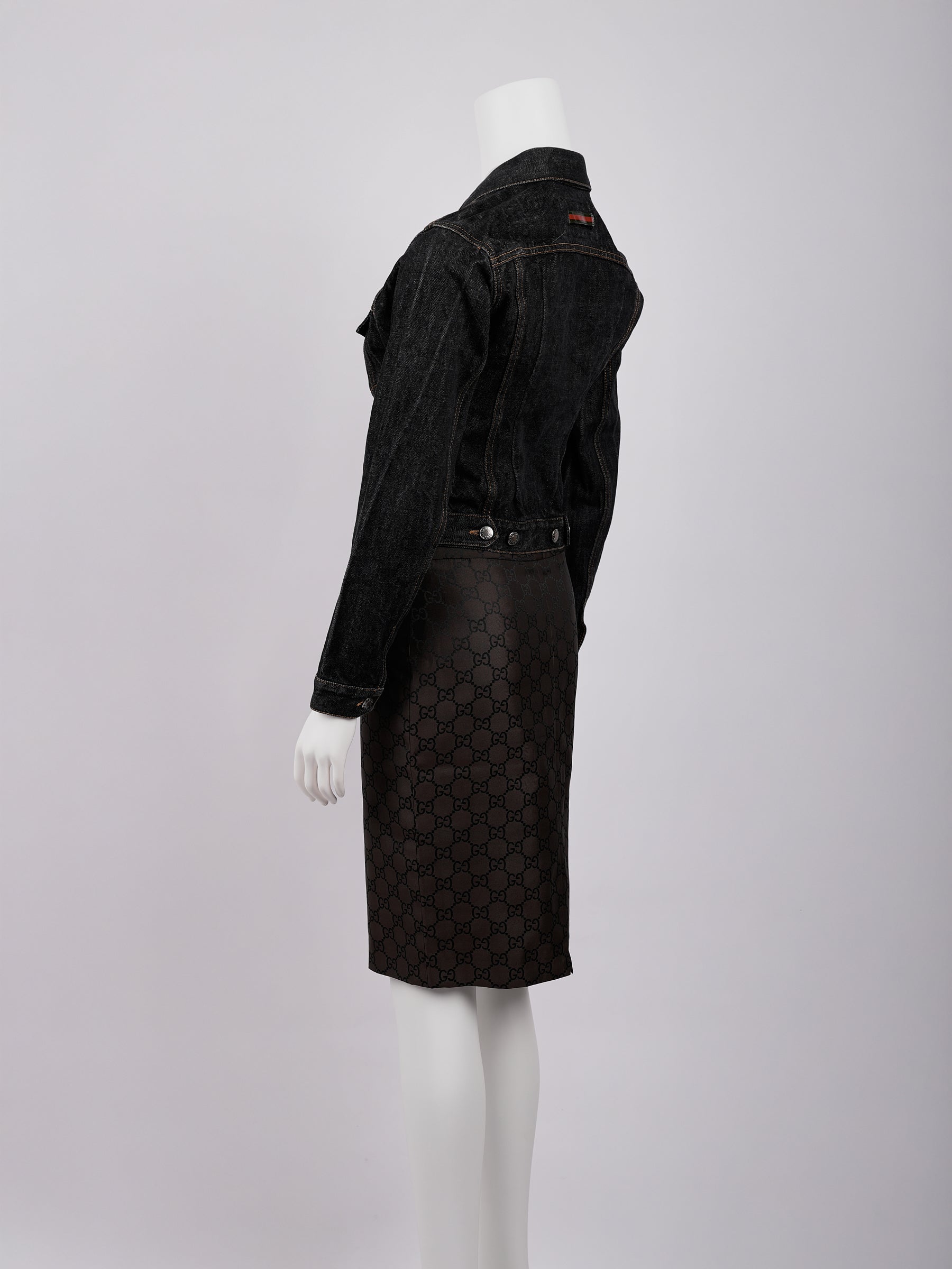 Gucci by Tom Ford Runway Two Piece Set SS 1998 Hitchcock Jacket and Gucci Star Skirt