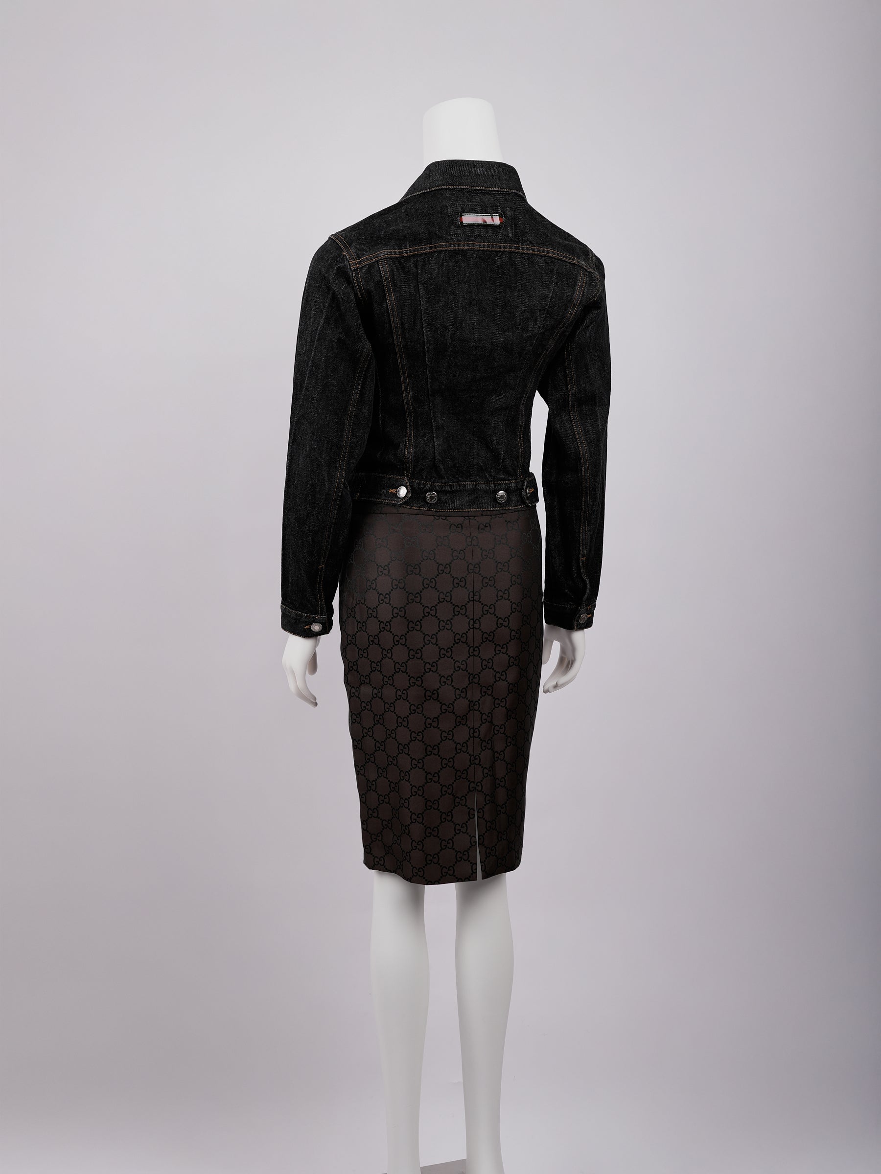 Gucci by Tom Ford Runway Two Piece Set SS 1998 Hitchcock Jacket and Gucci Star Skirt