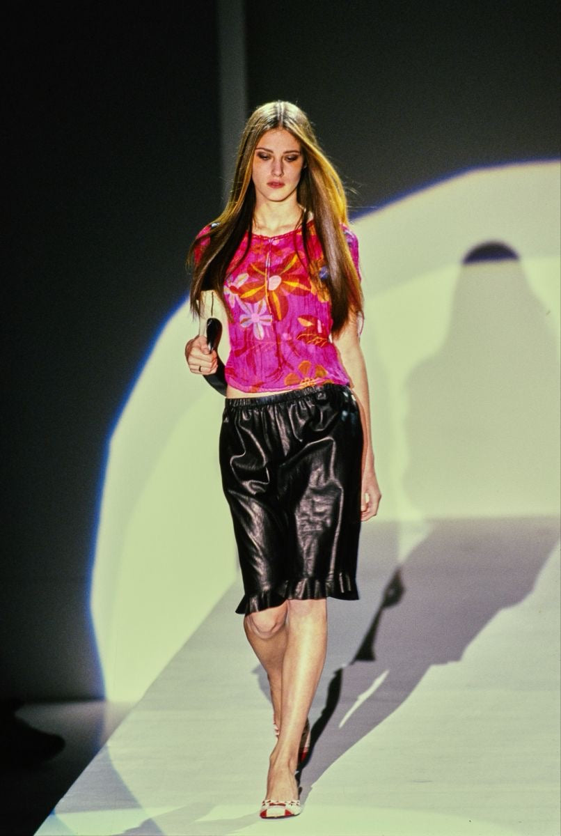 Vintage Gucci SS1999 Runway Pink Floral Silk Sheer Top by Tom Ford