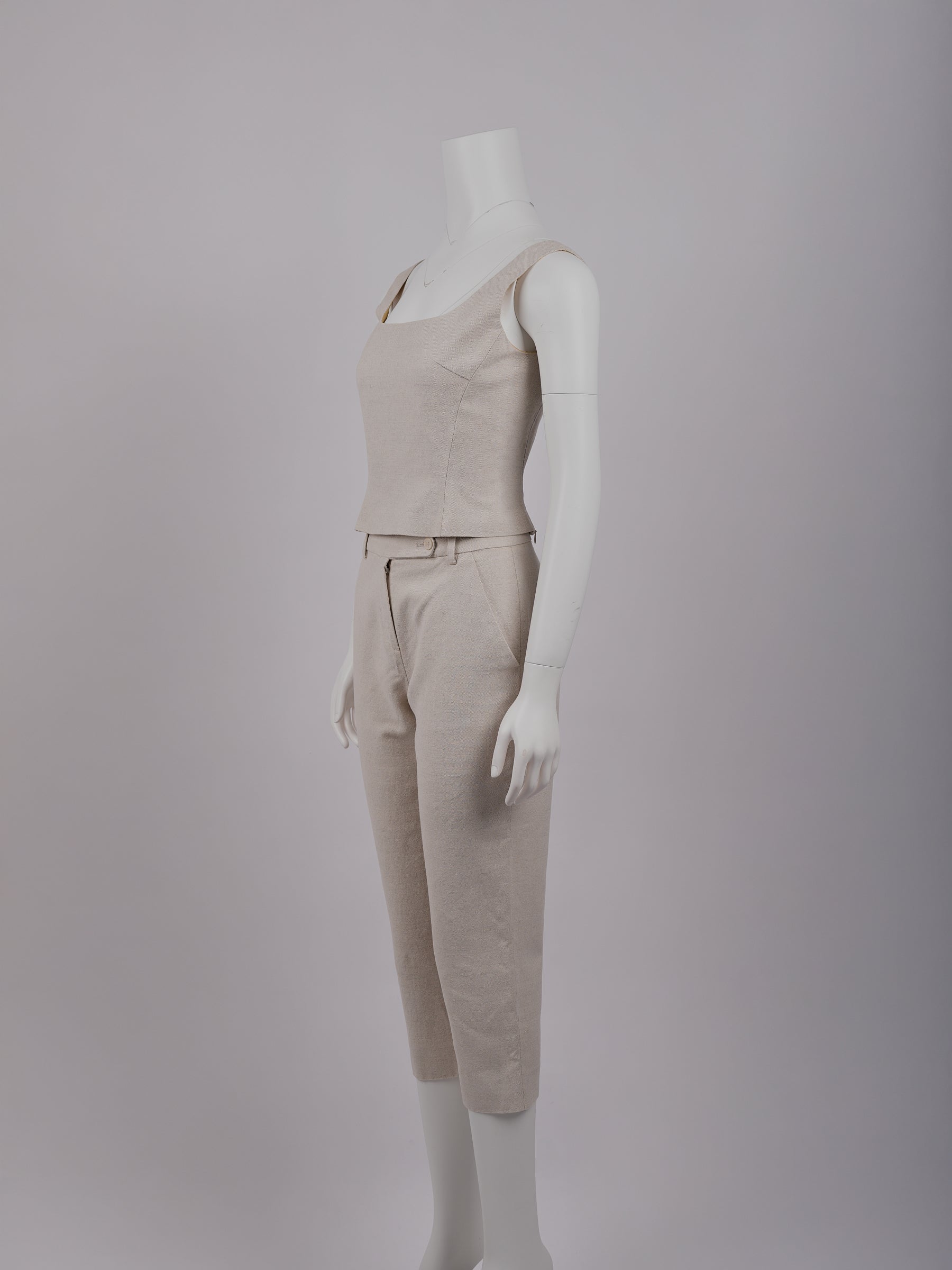 Prada Beige Linen-Cotton Two Piece Set
