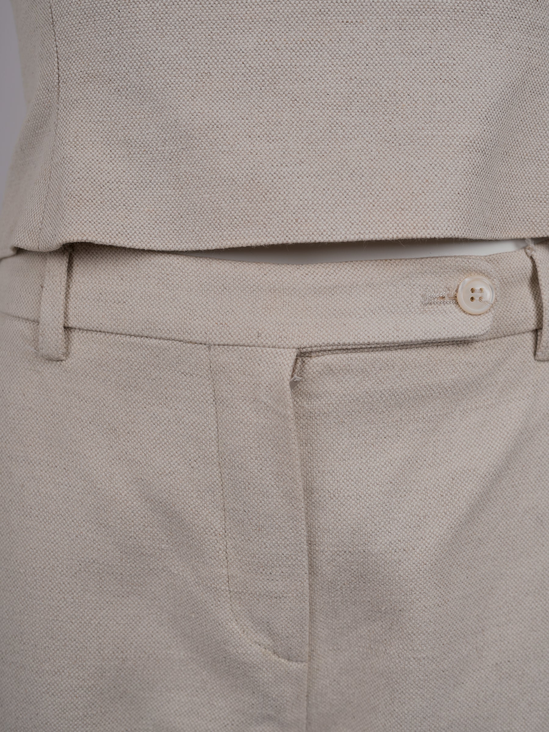 Prada Beige Linen-Cotton Two Piece Set