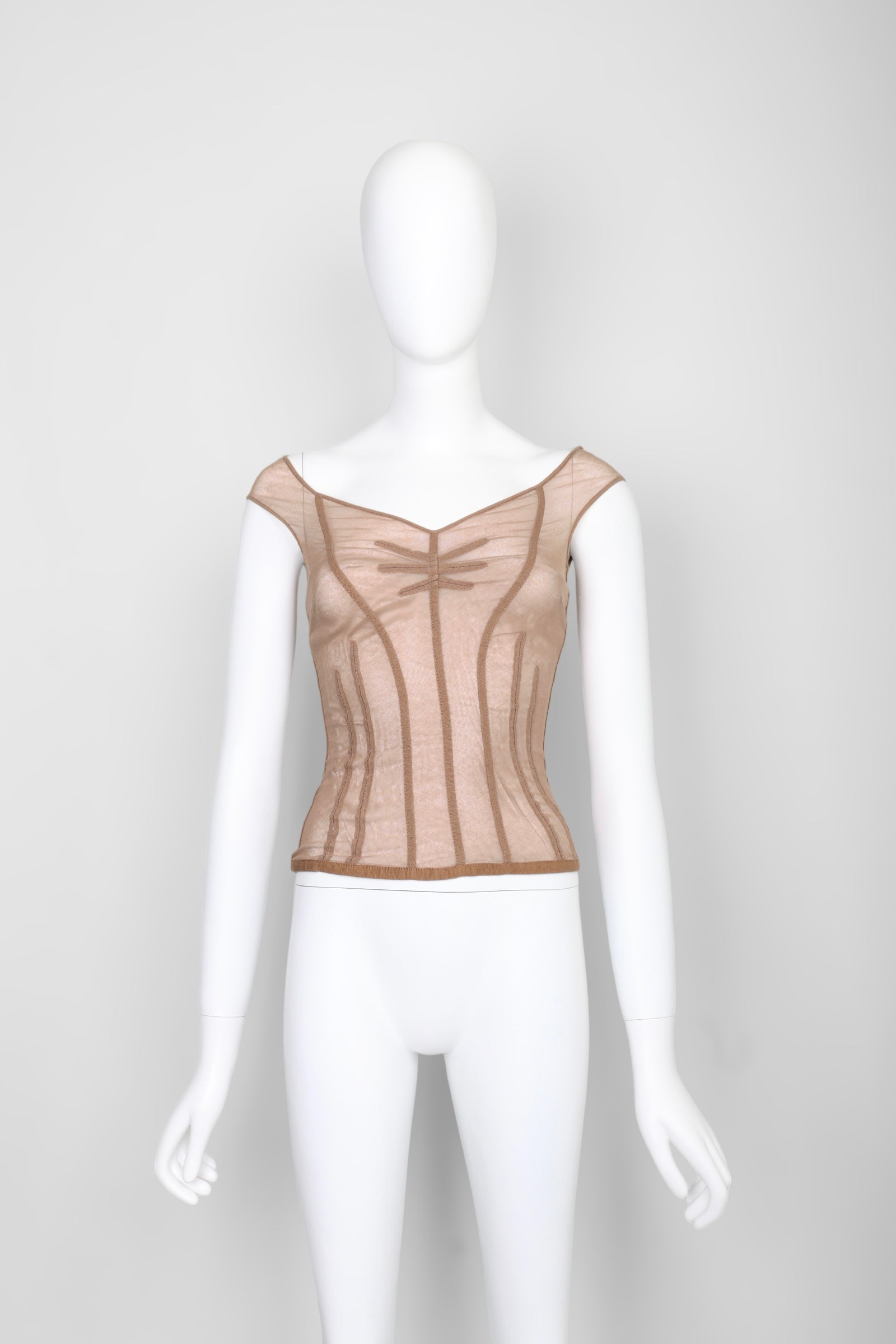 Vintage Dolce & Gabbana Spring 1998 Runway Beige Corset