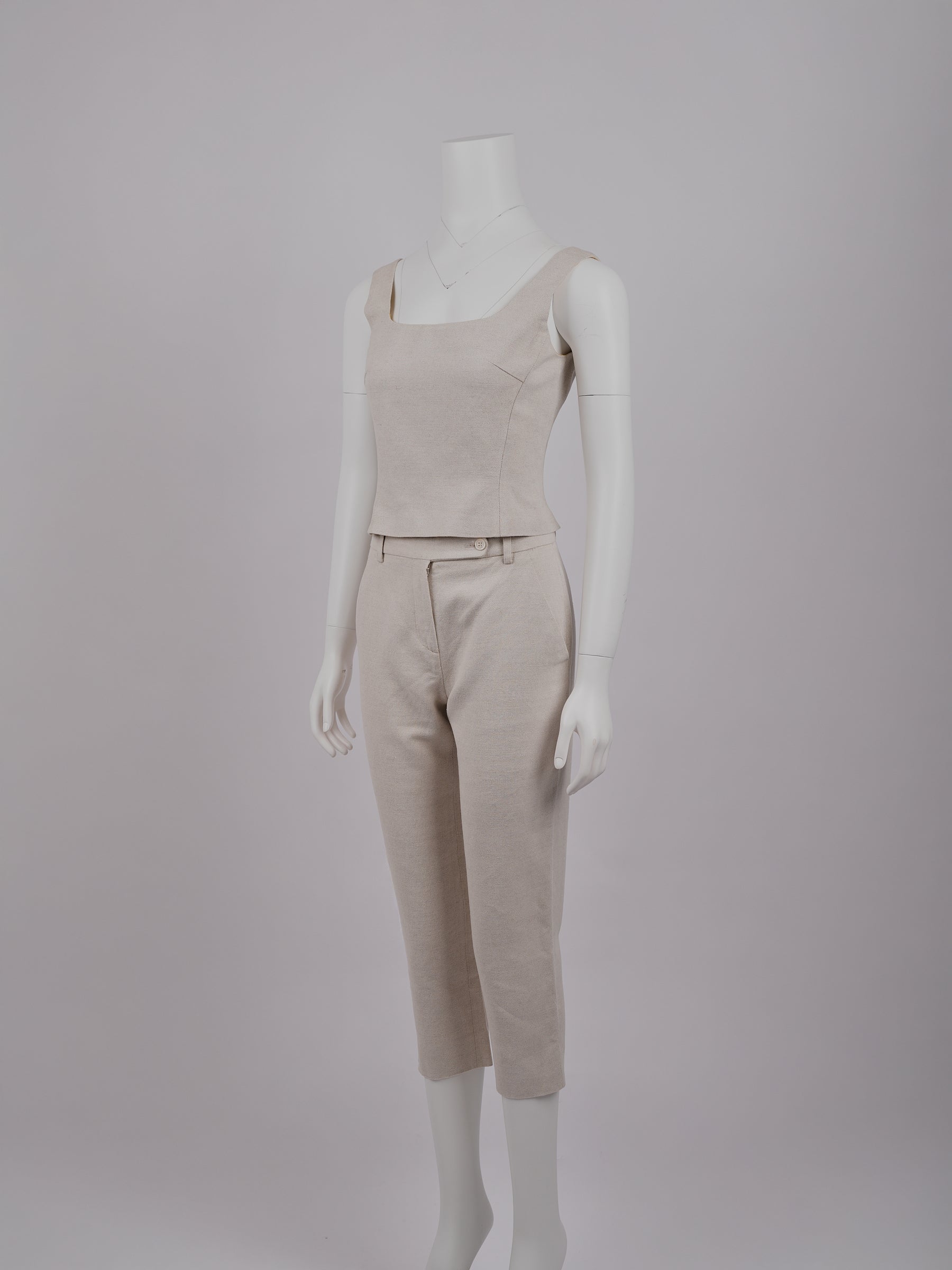 Prada Beige Linen-Cotton Two Piece Set
