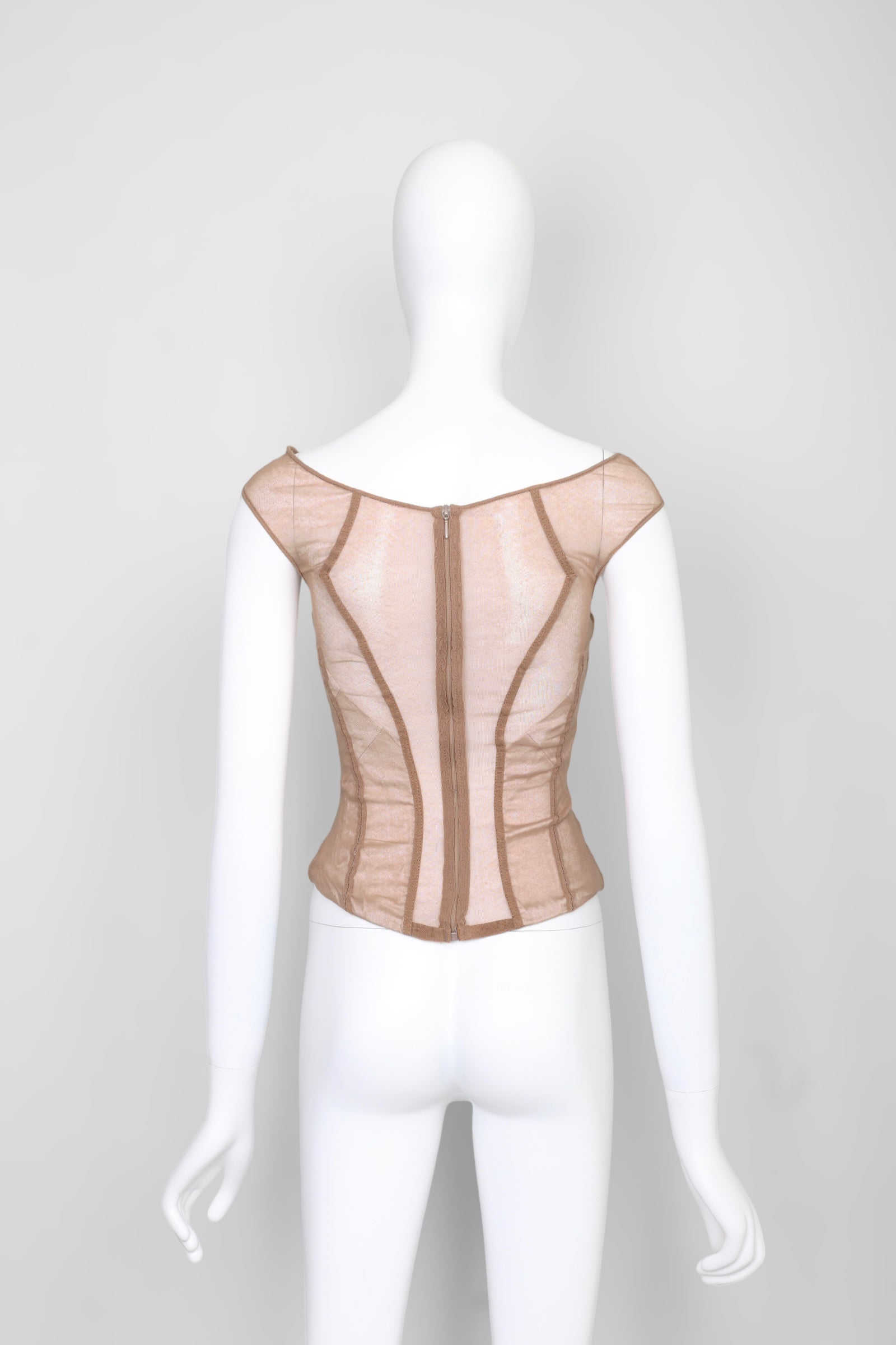 Vintage Dolce & Gabbana Spring 1998 Runway Beige Corset