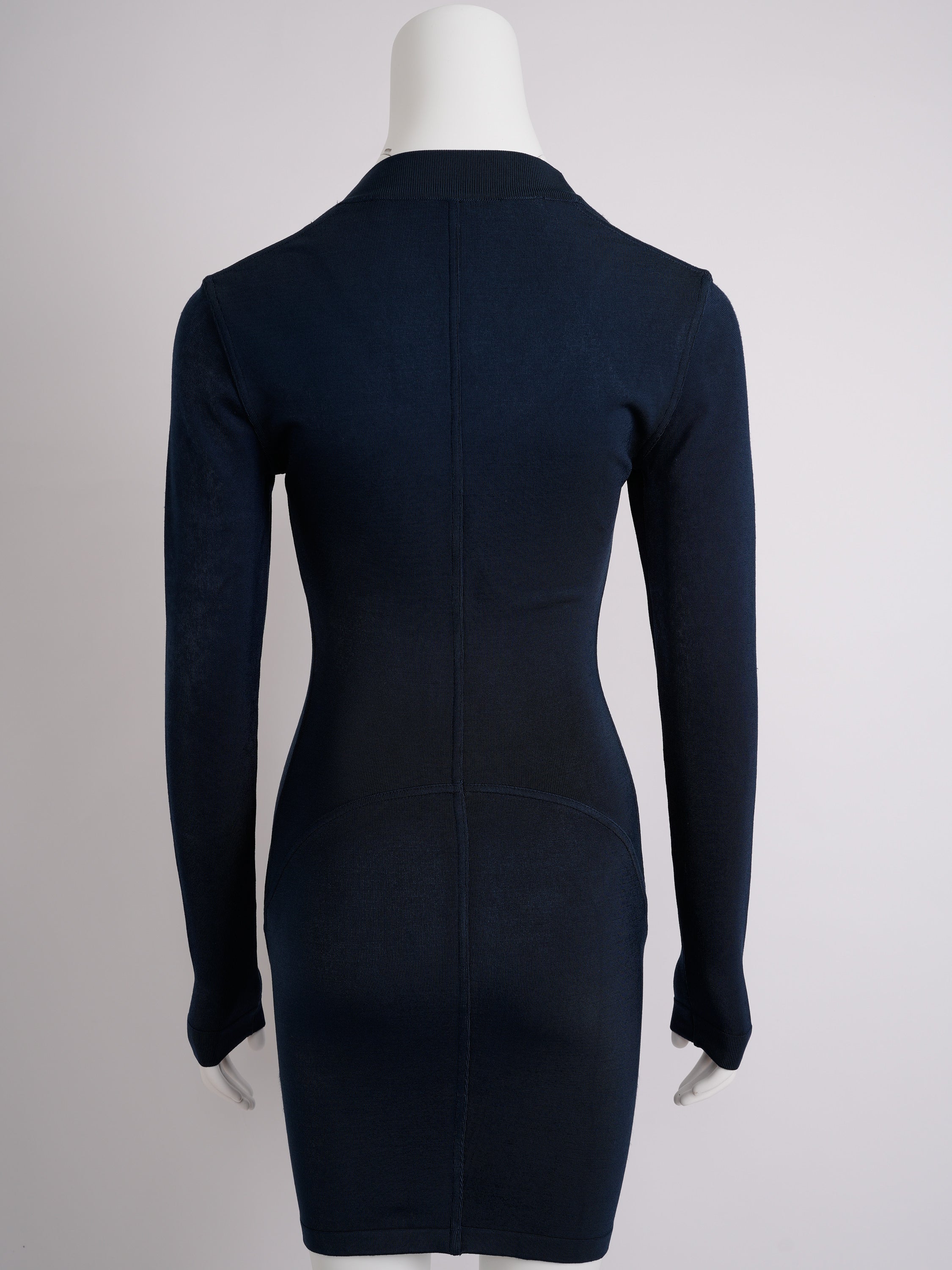 Vintage Alaa Circa 1990s Navy Blue Rayon Bodycon Dress Cafe Society Archive Vintage Alaa Circa 1990s Navy Blue Rayon Bodycon Dress Cafe Society Archive