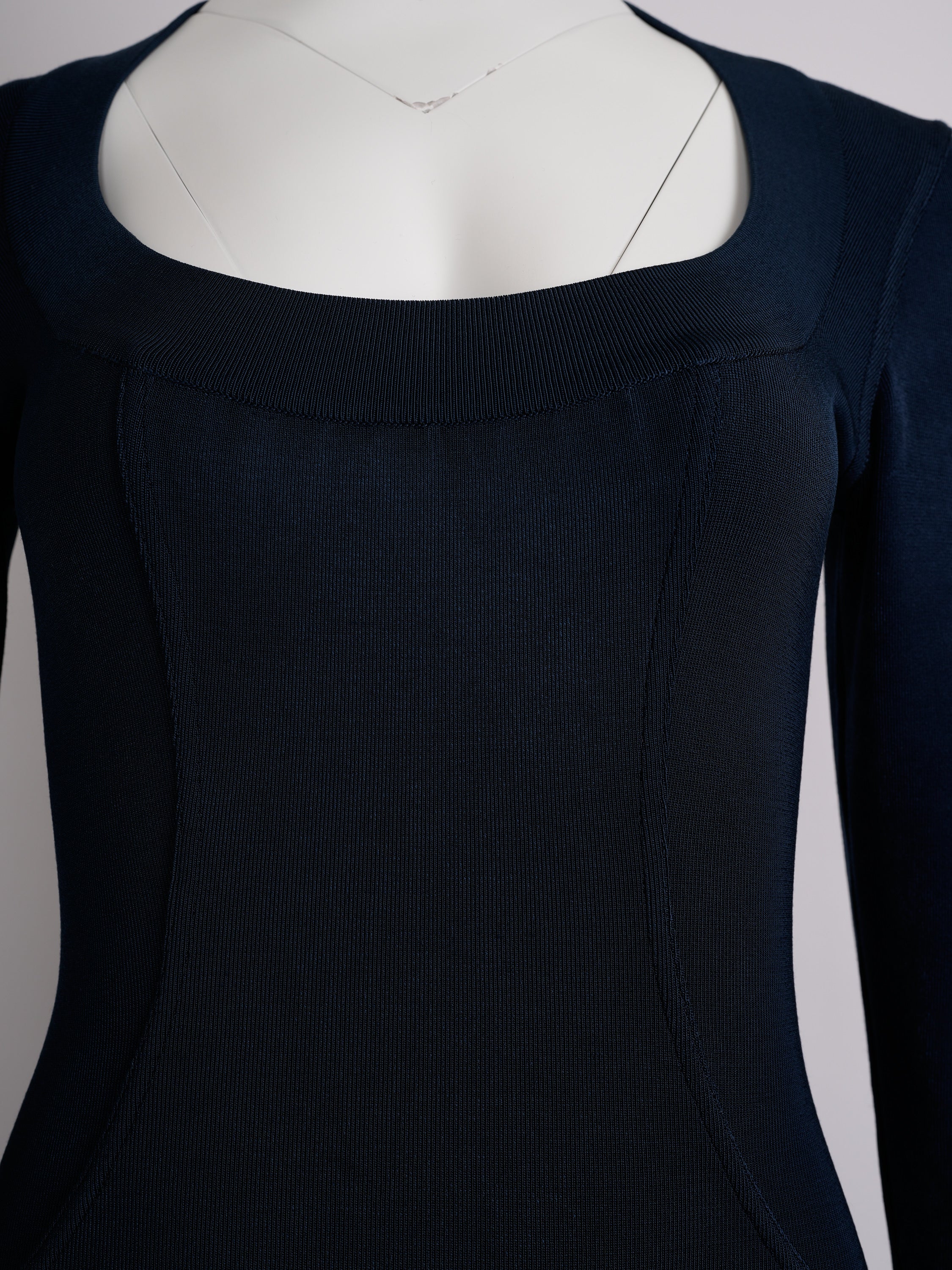 Vintage Alaa Circa 1990s Navy Blue Rayon Bodycon Dress Cafe Society Archive Vintage Alaa Circa 1990s Navy Blue Rayon Bodycon Dress Cafe Society Archive