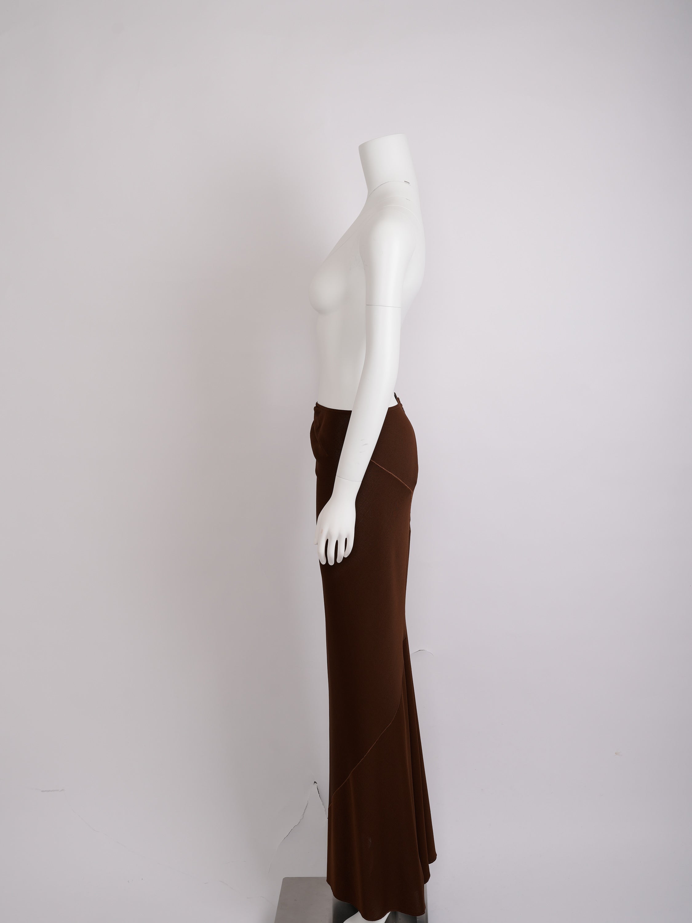 Vintage Alaïa 1986 Brown Jersey Sculptural Drape Skirt