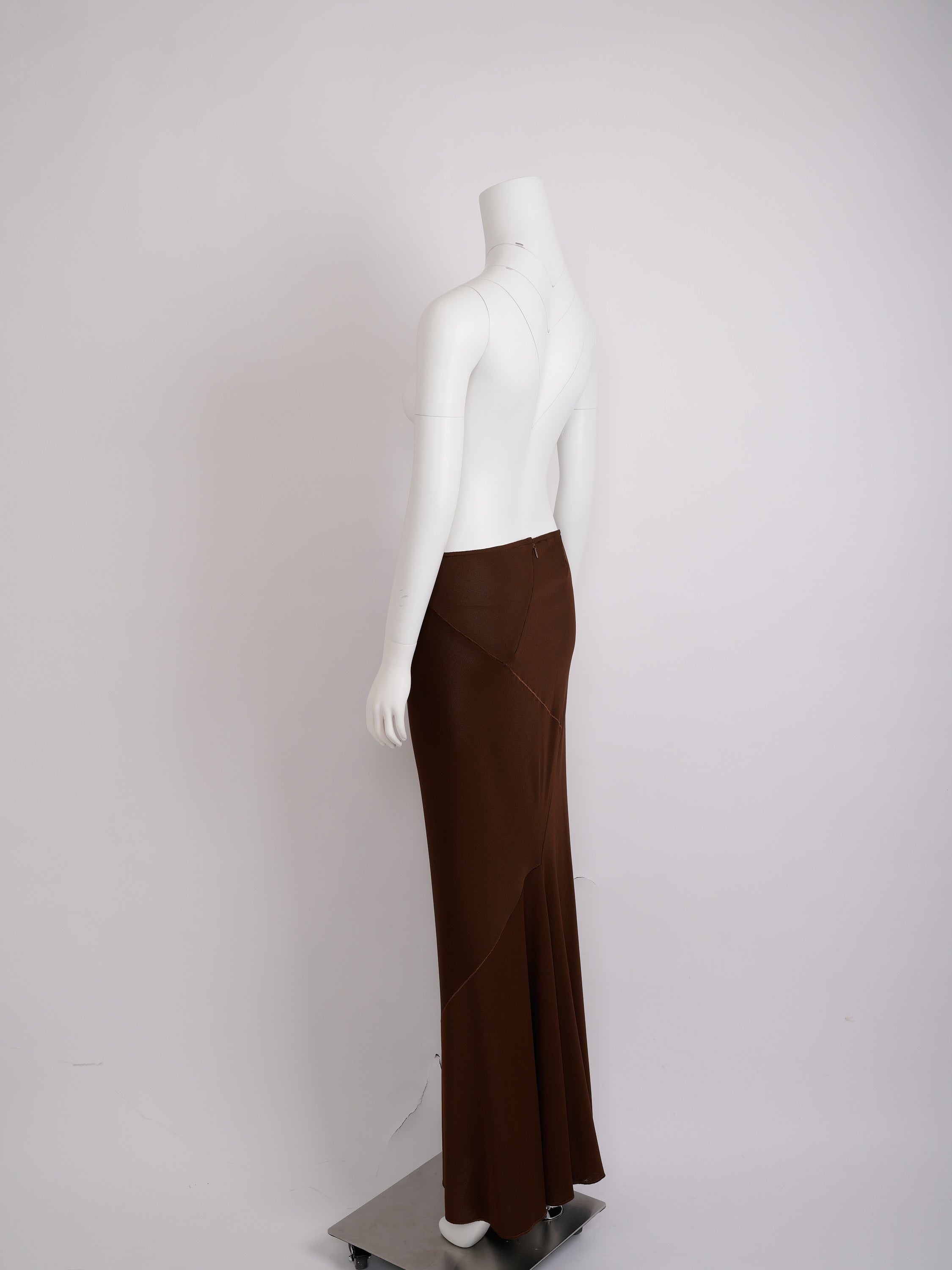 Vintage Alaïa 1986 Brown Jersey Sculptural Drape Skirt