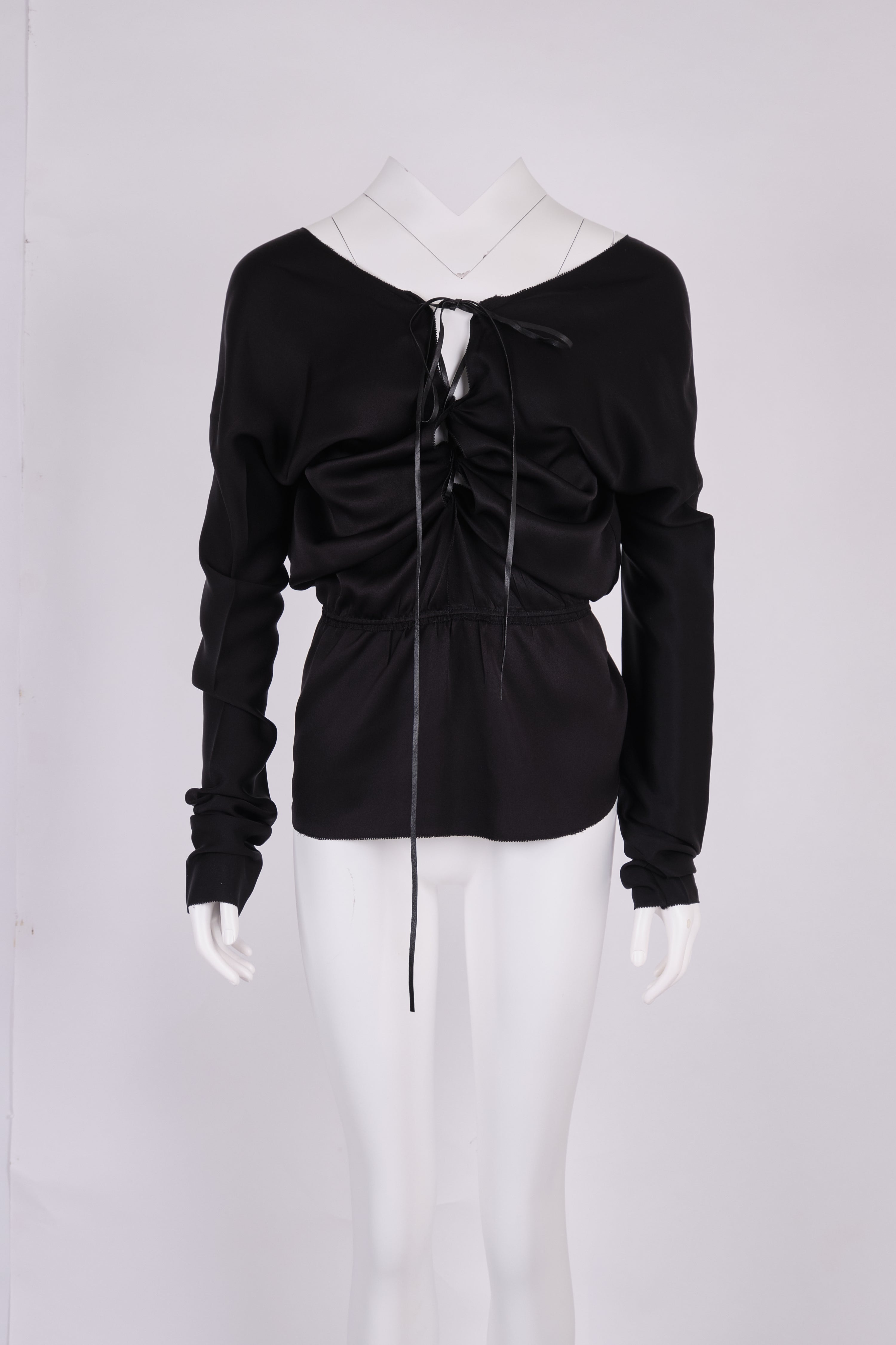 Preowned Gucci by Tom Ford Fall 2000 Silk Lace-Up Top - Pulled