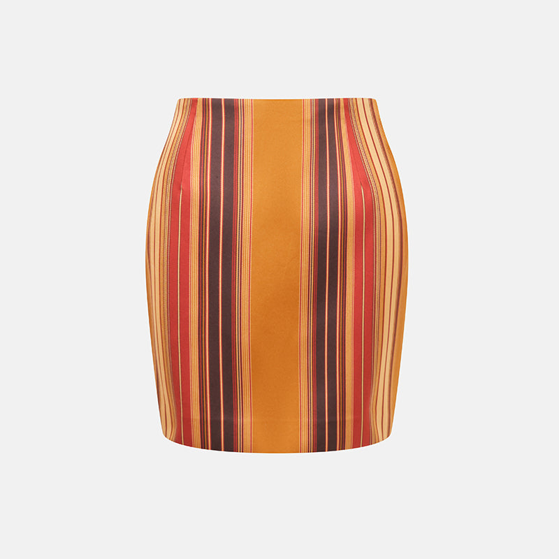 Preowned Gucci 2013 60s Style Striped Mini Skirt