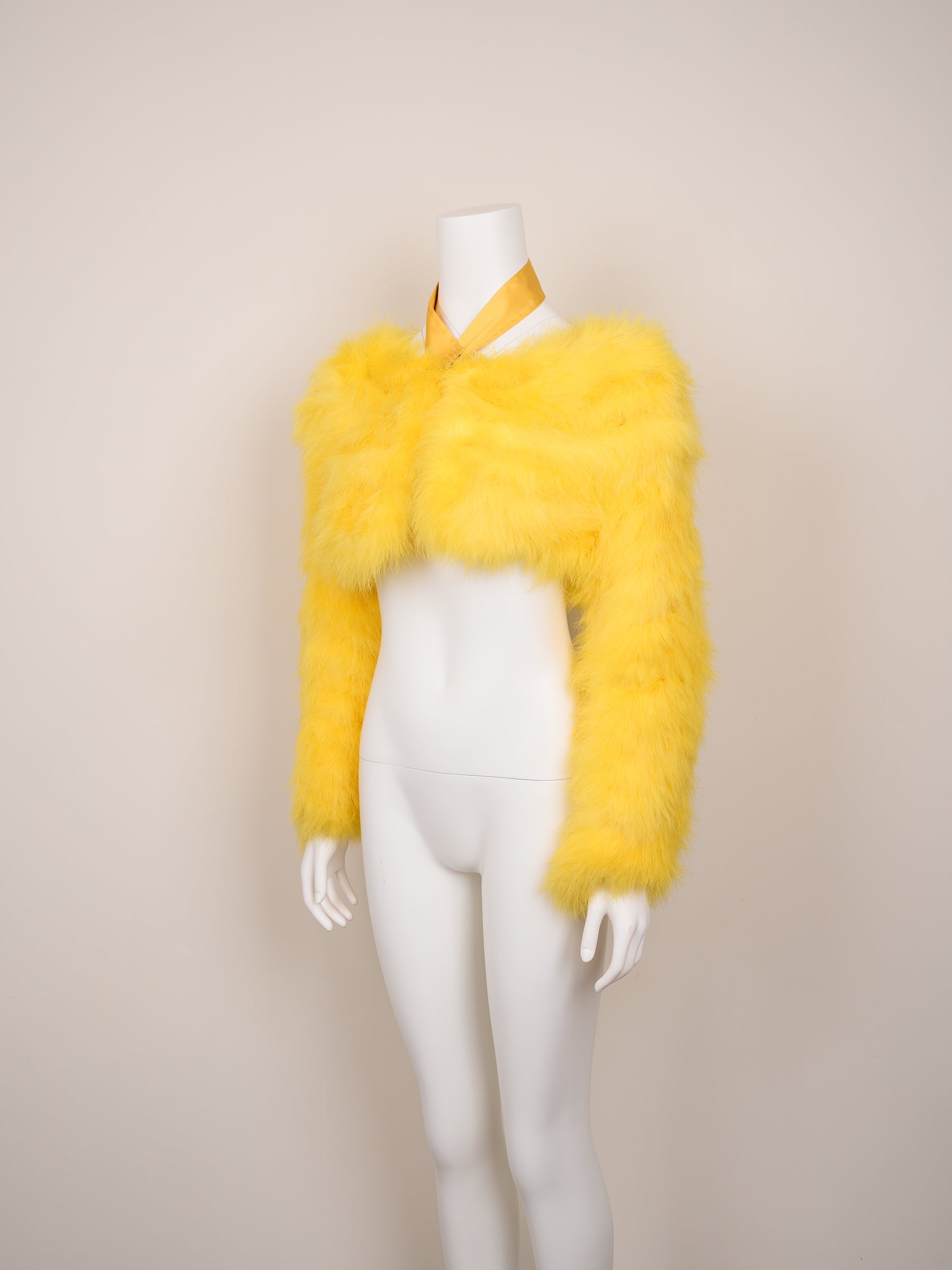Gucci by Tom Ford Spring/Summer 2004 Yellow Marabou Feather Bolero Jacket