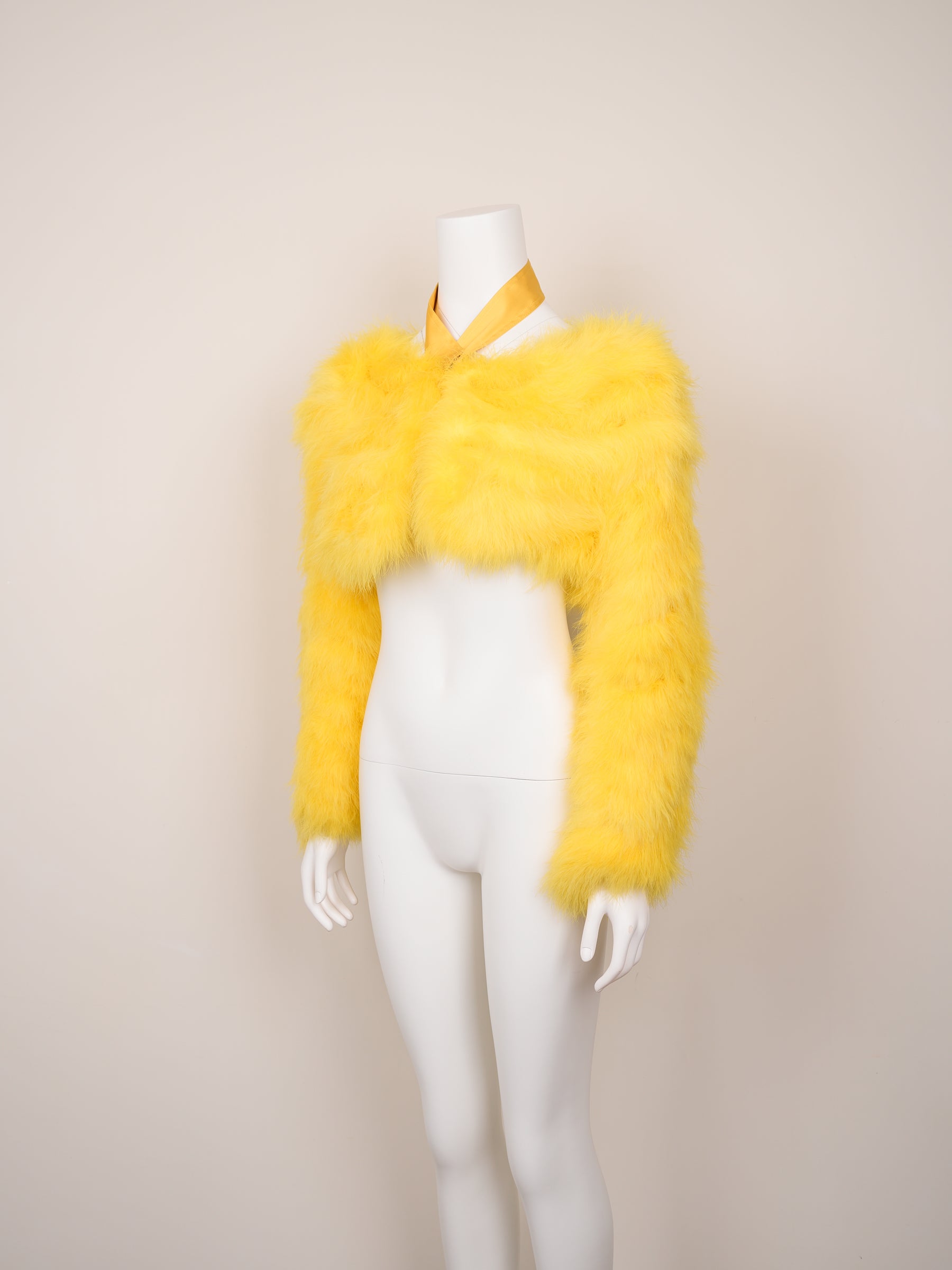 Gucci by Tom Ford Spring/Summer 2004 Yellow Marabou Feather Bolero Jacket