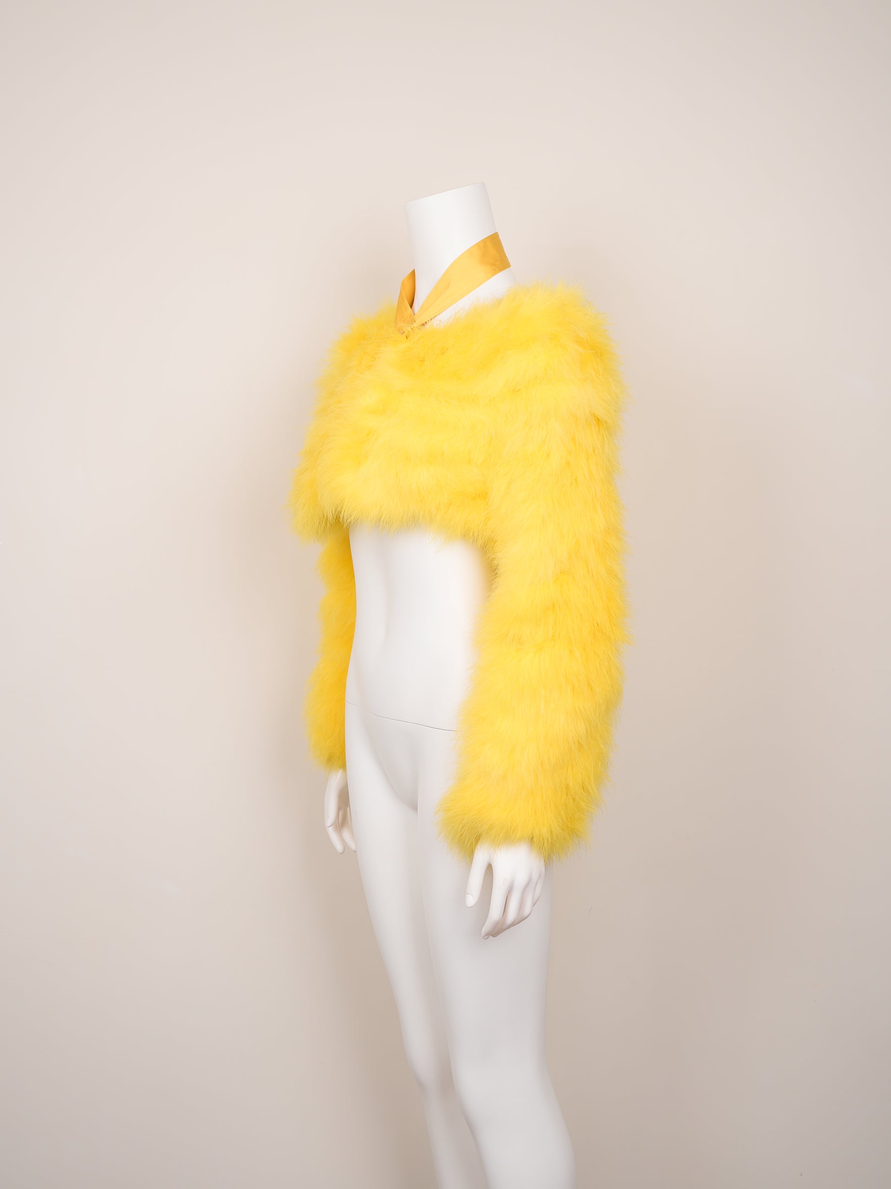 Gucci by Tom Ford Spring/Summer 2004 Yellow Marabou Feather Bolero Jacket