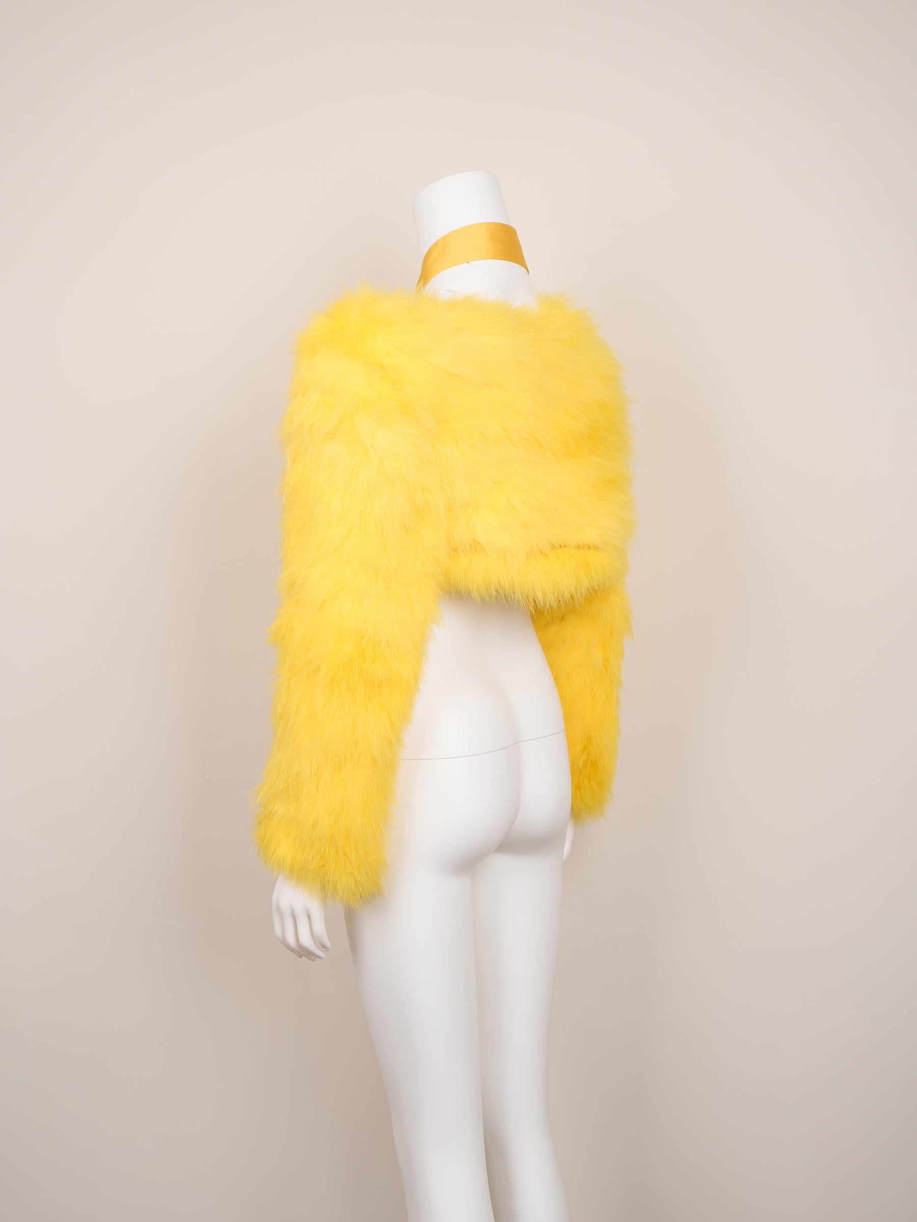 Gucci by Tom Ford Spring/Summer 2004 Yellow Marabou Feather Bolero Jacket