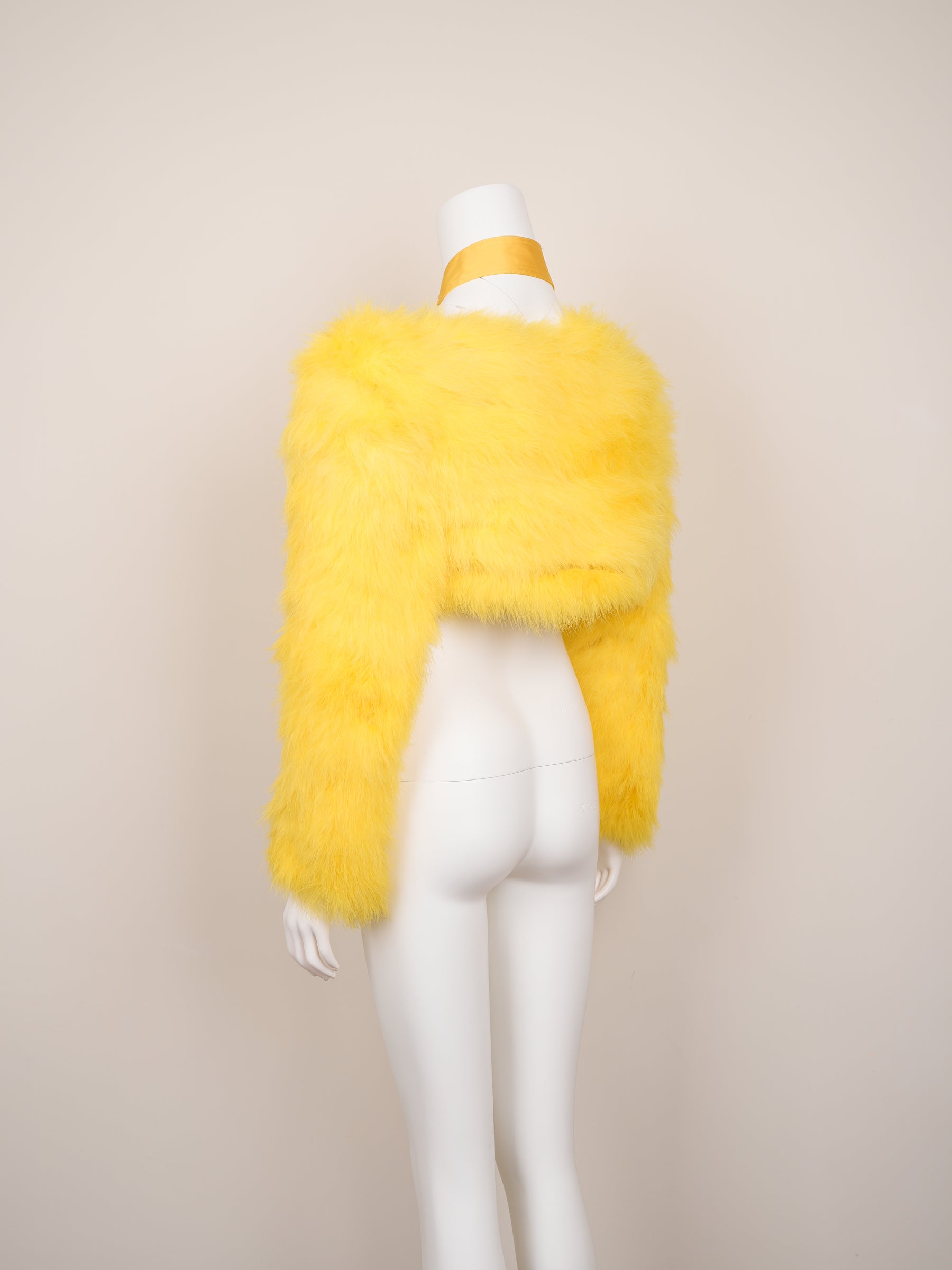 Gucci by Tom Ford Spring/Summer 2004 Yellow Marabou Feather Bolero Jacket