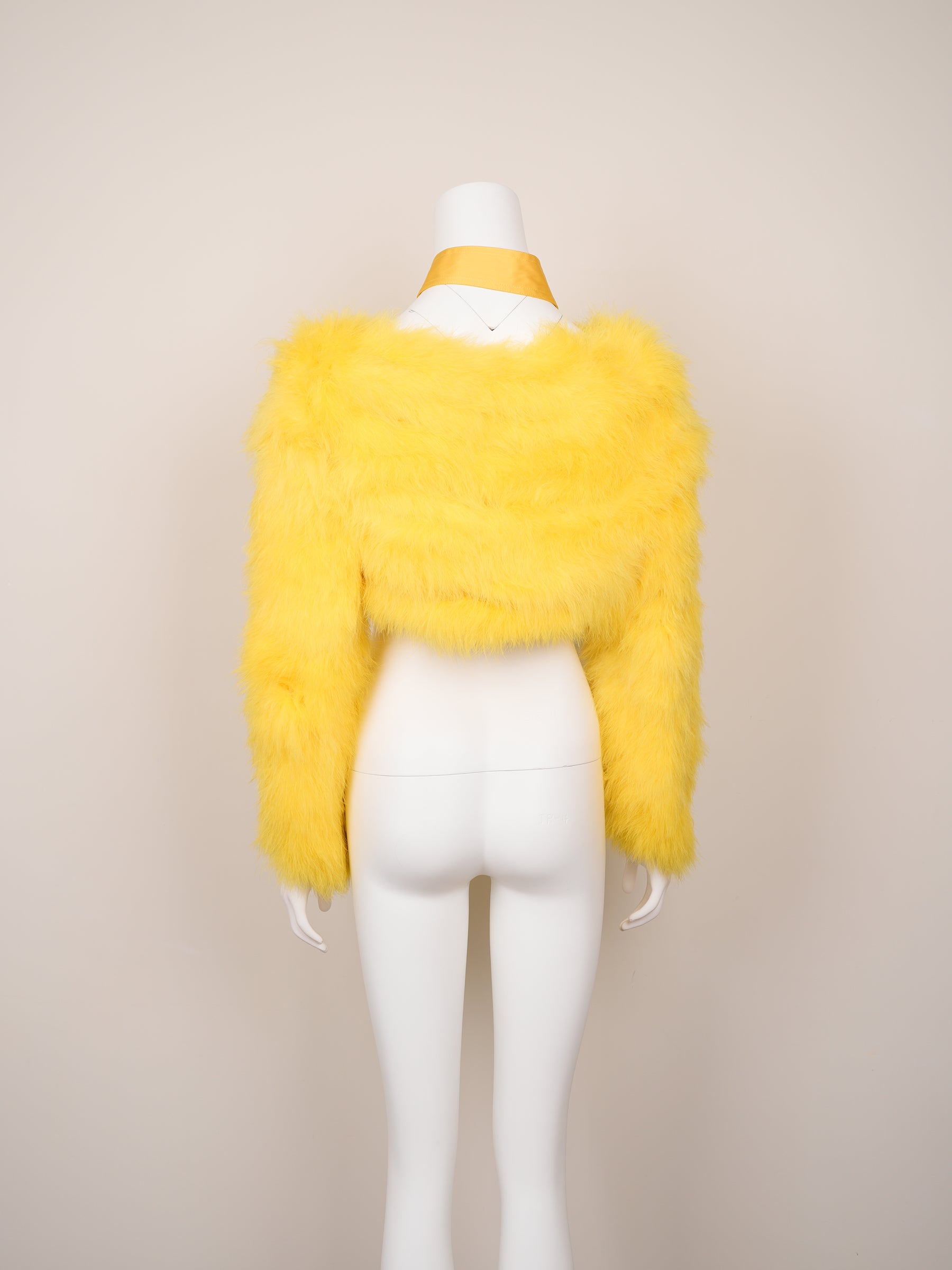 Gucci by Tom Ford Spring/Summer 2004 Yellow Marabou Feather Bolero Jacket