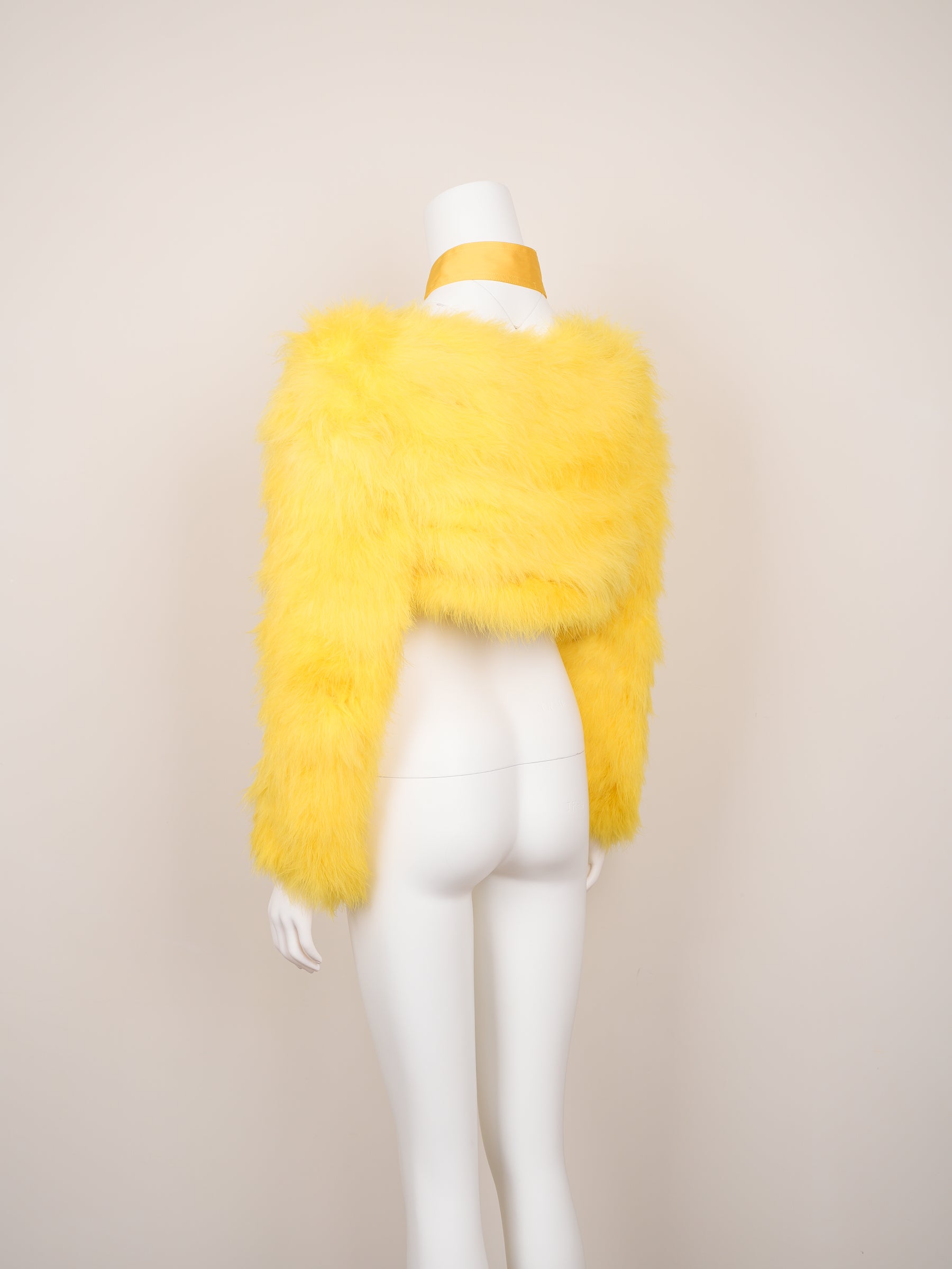 Gucci by Tom Ford Spring/Summer 2004 Yellow Marabou Feather Bolero Jacket
