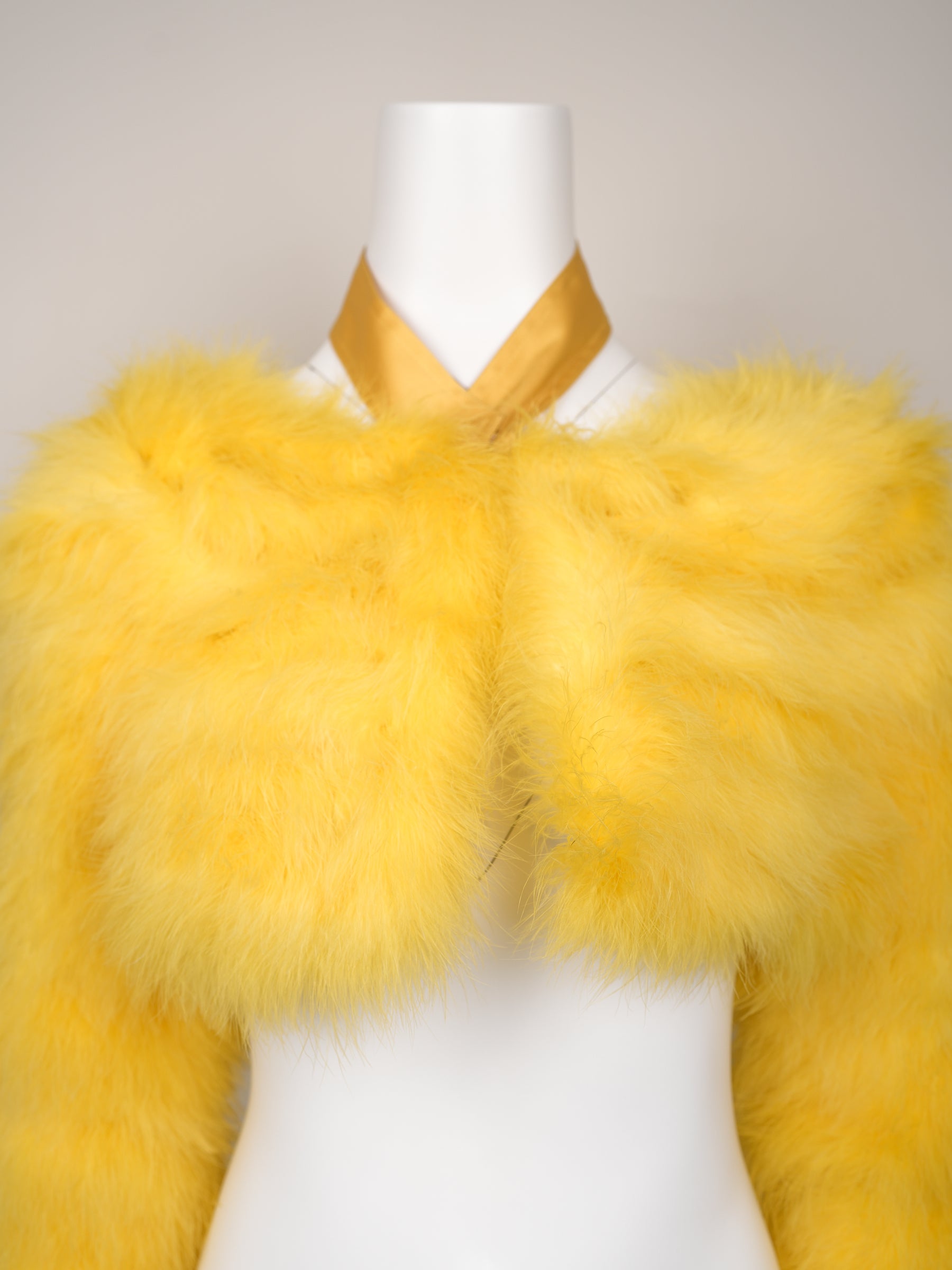 Gucci by Tom Ford Spring/Summer 2004 Yellow Marabou Feather Bolero Jacket