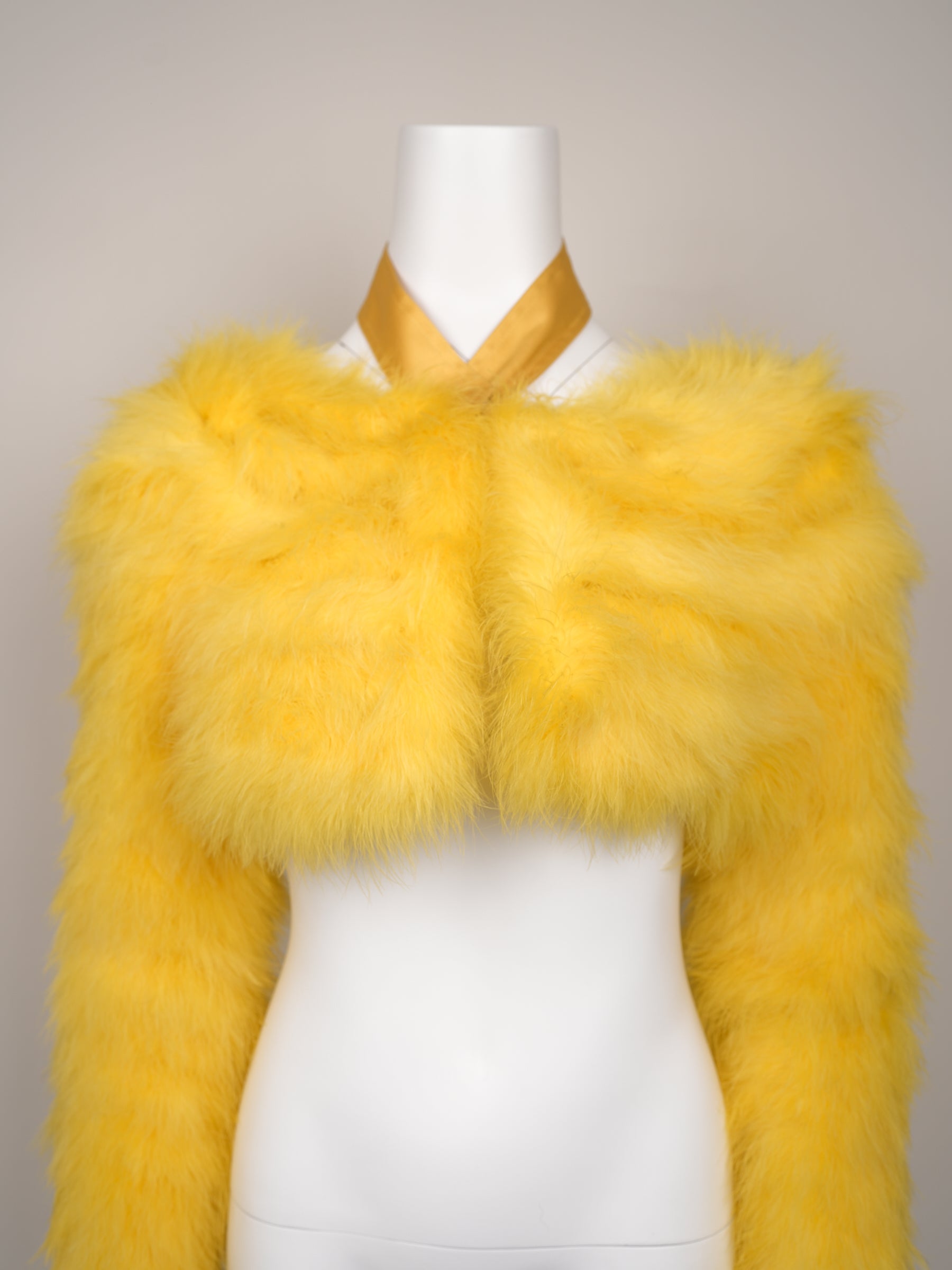 Gucci by Tom Ford Spring/Summer 2004 Yellow Marabou Feather Bolero Jacket