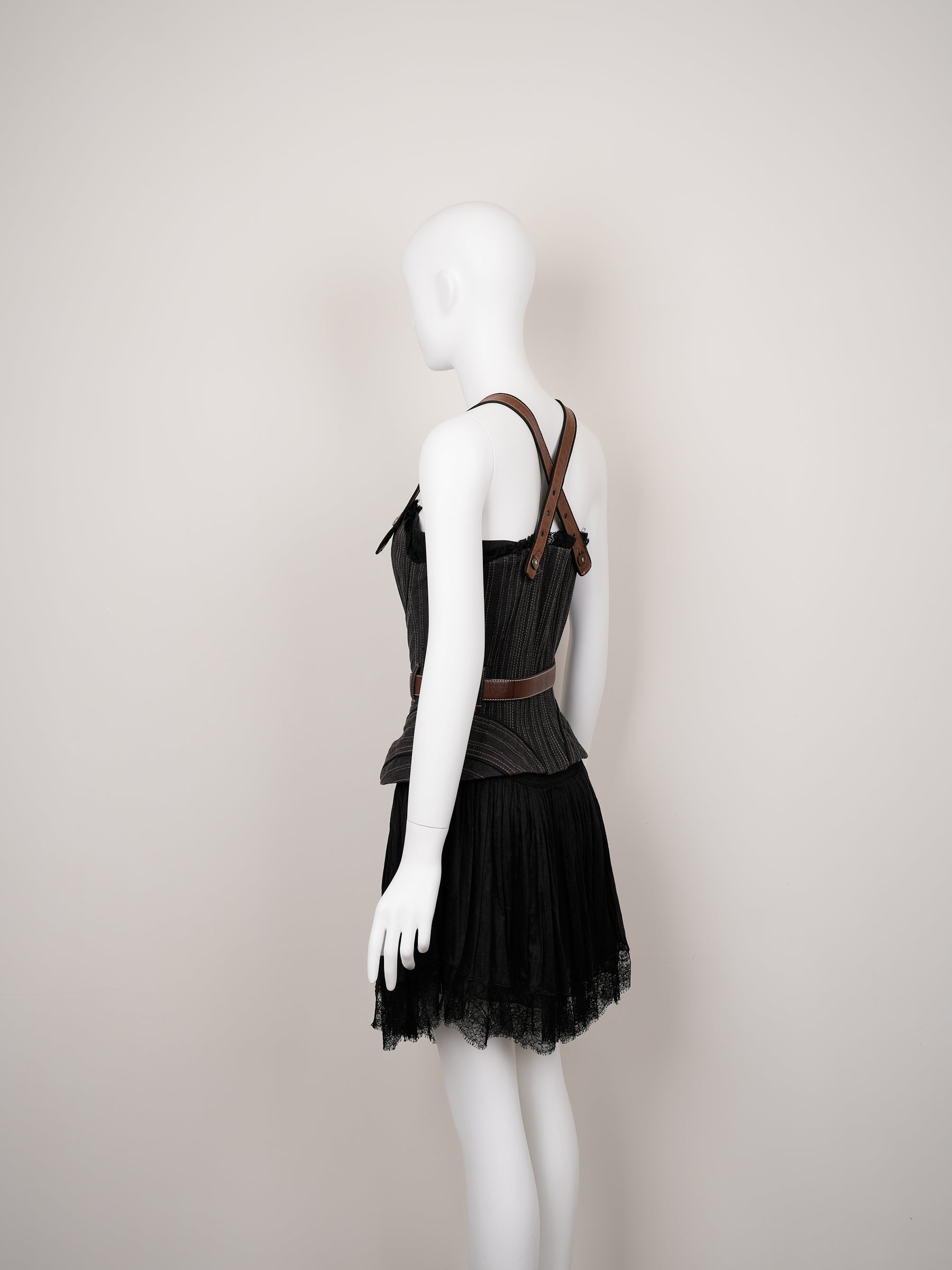 Alexander McQueen Striped Corset Dress – Fall/Winter 2002 “Supercalifragilistic‑Expialidocious” Runway, As Seen on Britney Spears