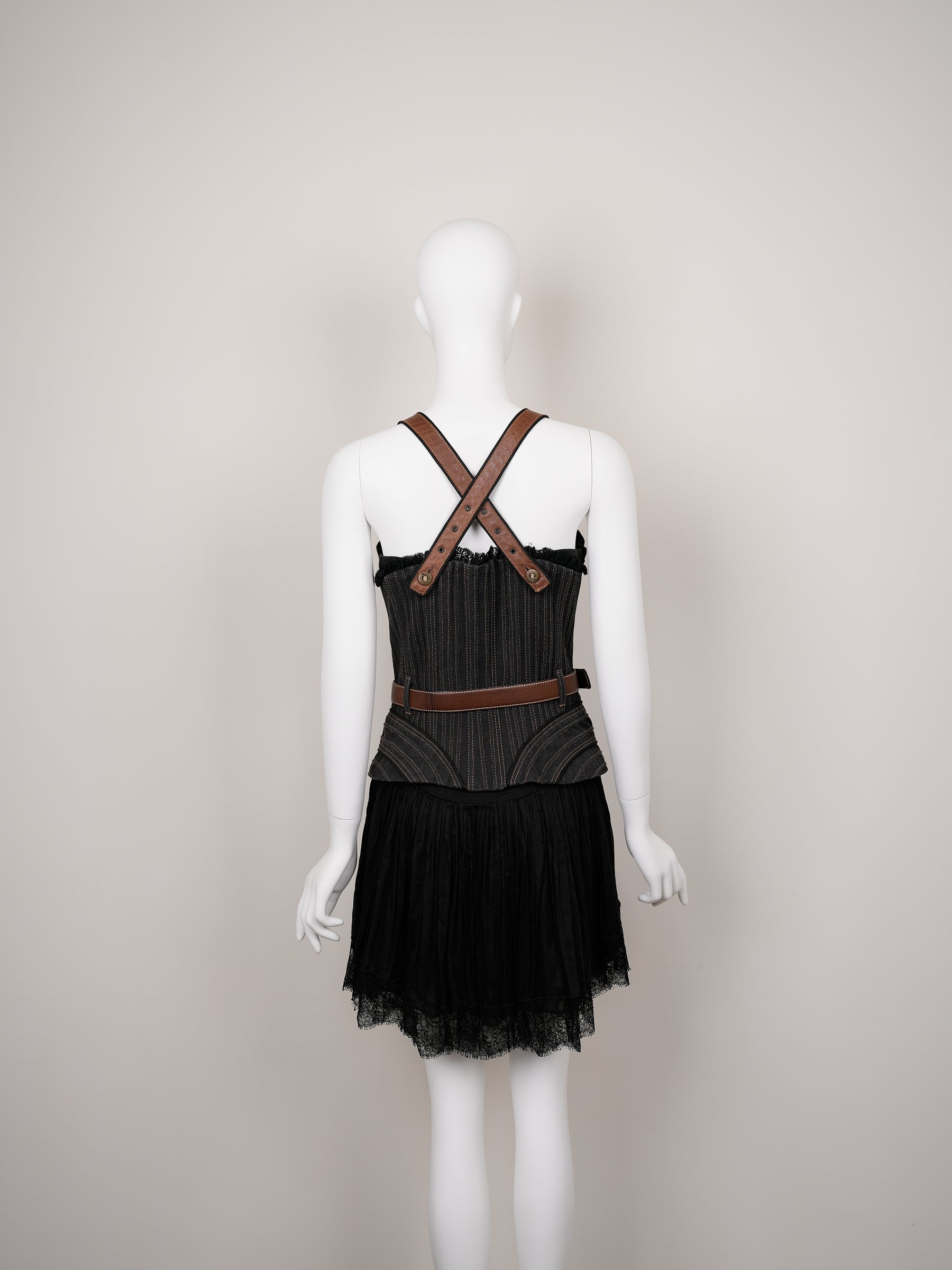 Alexander McQueen Striped Corset Dress – Fall/Winter 2002 “Supercalifragilistic‑Expialidocious” Runway, As Seen on Britney Spears