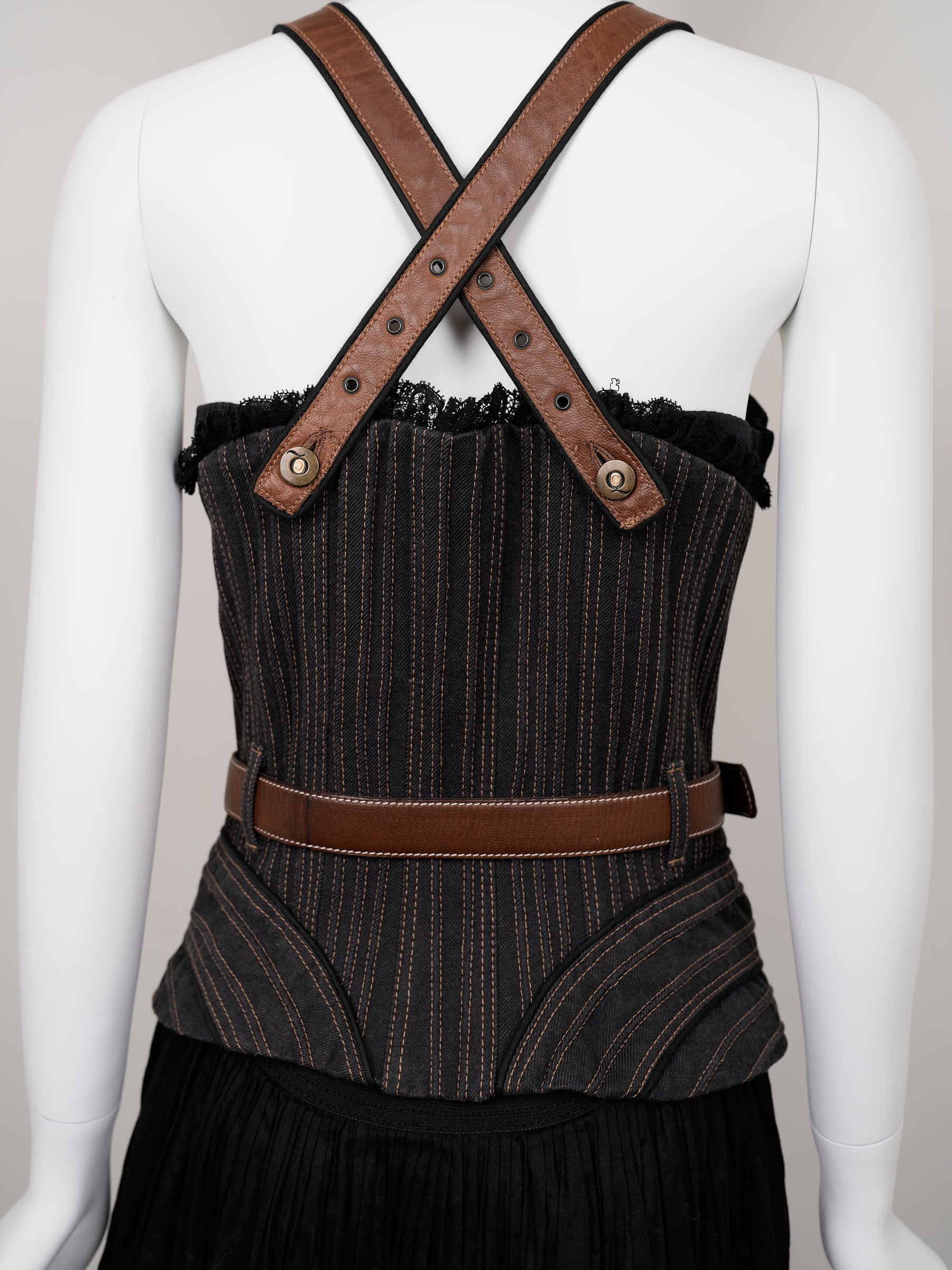 Alexander McQueen Striped Corset Dress – Fall/Winter 2002 “Supercalifragilistic‑Expialidocious” Runway, As Seen on Britney Spears